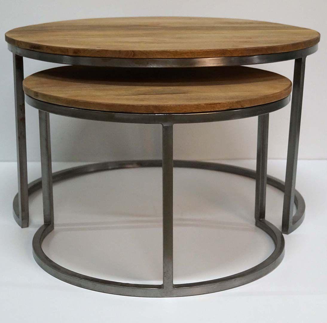 Couchtische Paris, 2er-Set - Natur-Couchtisch-Trademark Living-le canapé