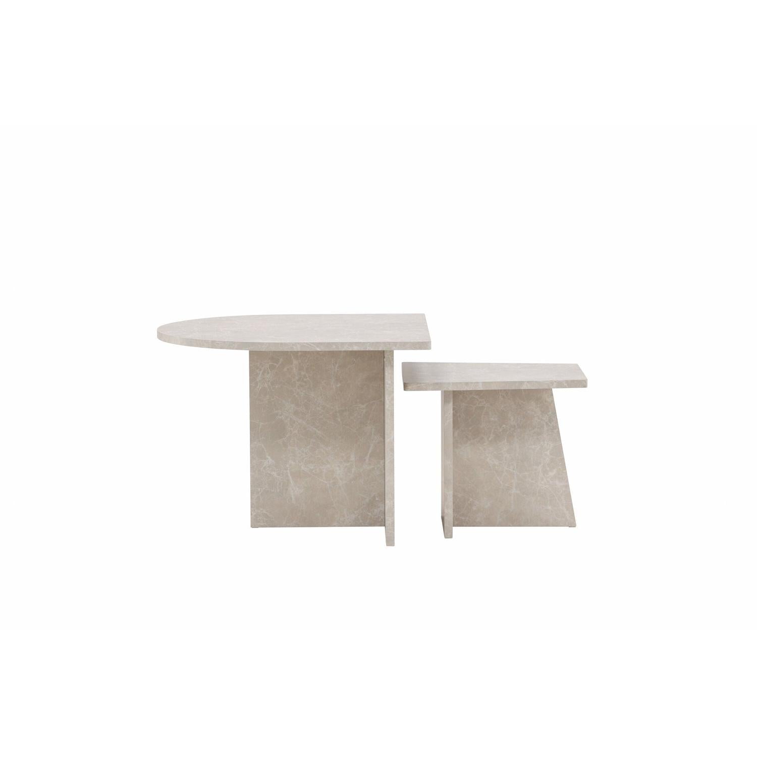 Couchtische Sala in Marmoroptik, 2er-Set - Beige-Couchtische-Venture Home-le canapé