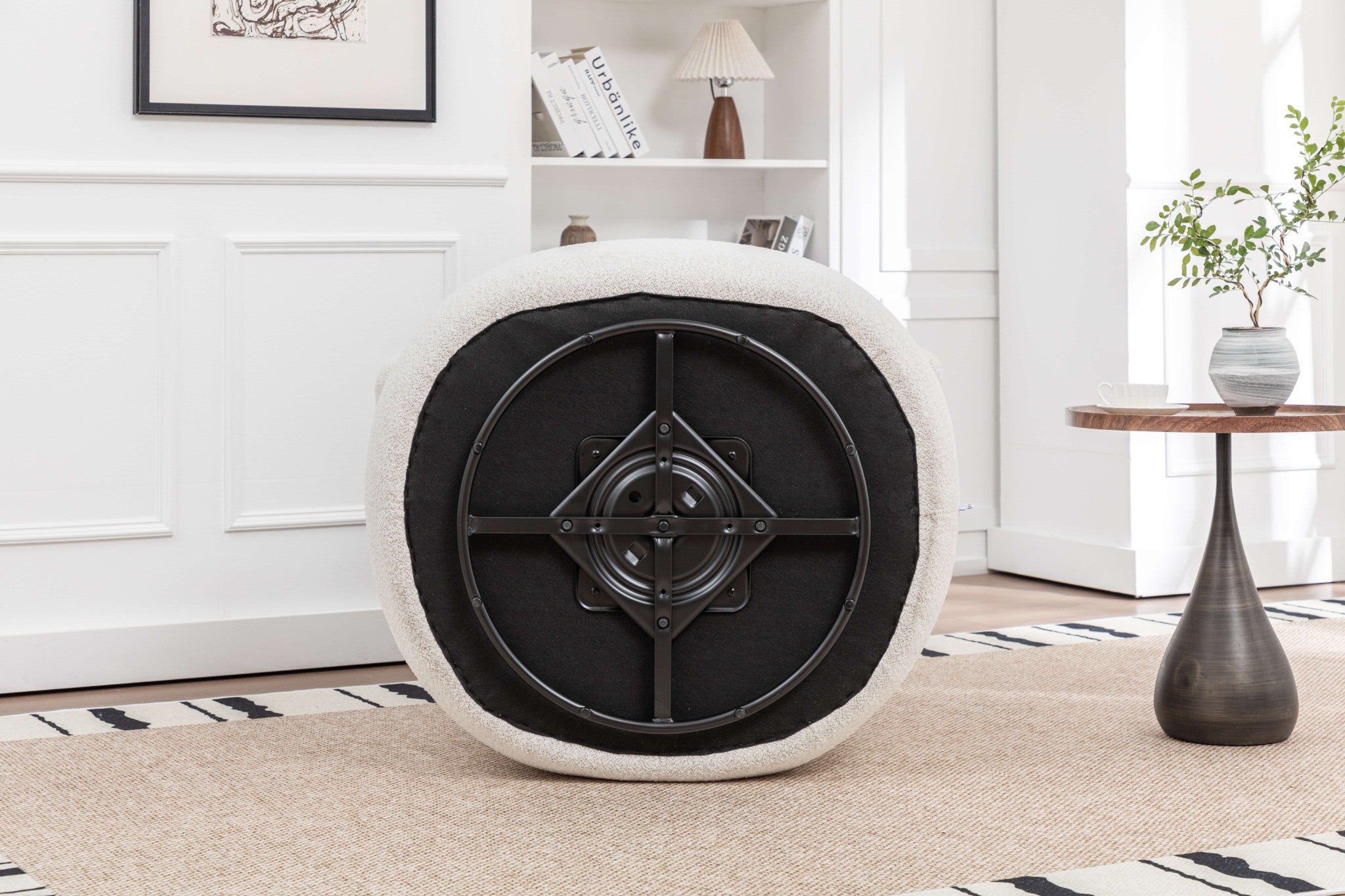 Drehsessel Alessa aus Teddy Bouclé - Weiß-Loungesessel-le canapé-le canapé