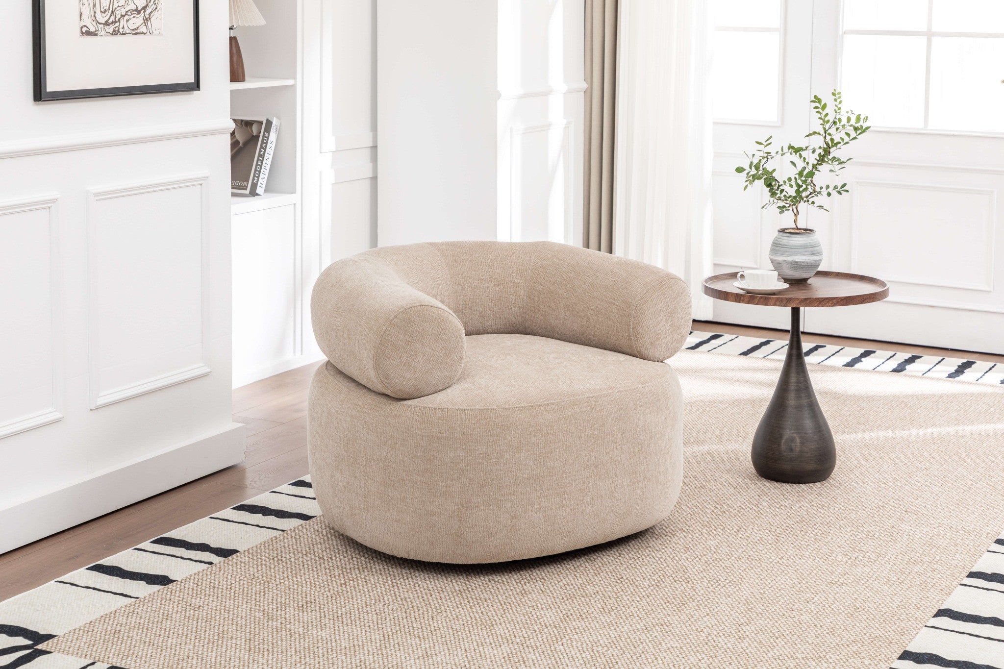 Drehsessel Alessa - Beige-Loungesessel-le canapé-le canapé