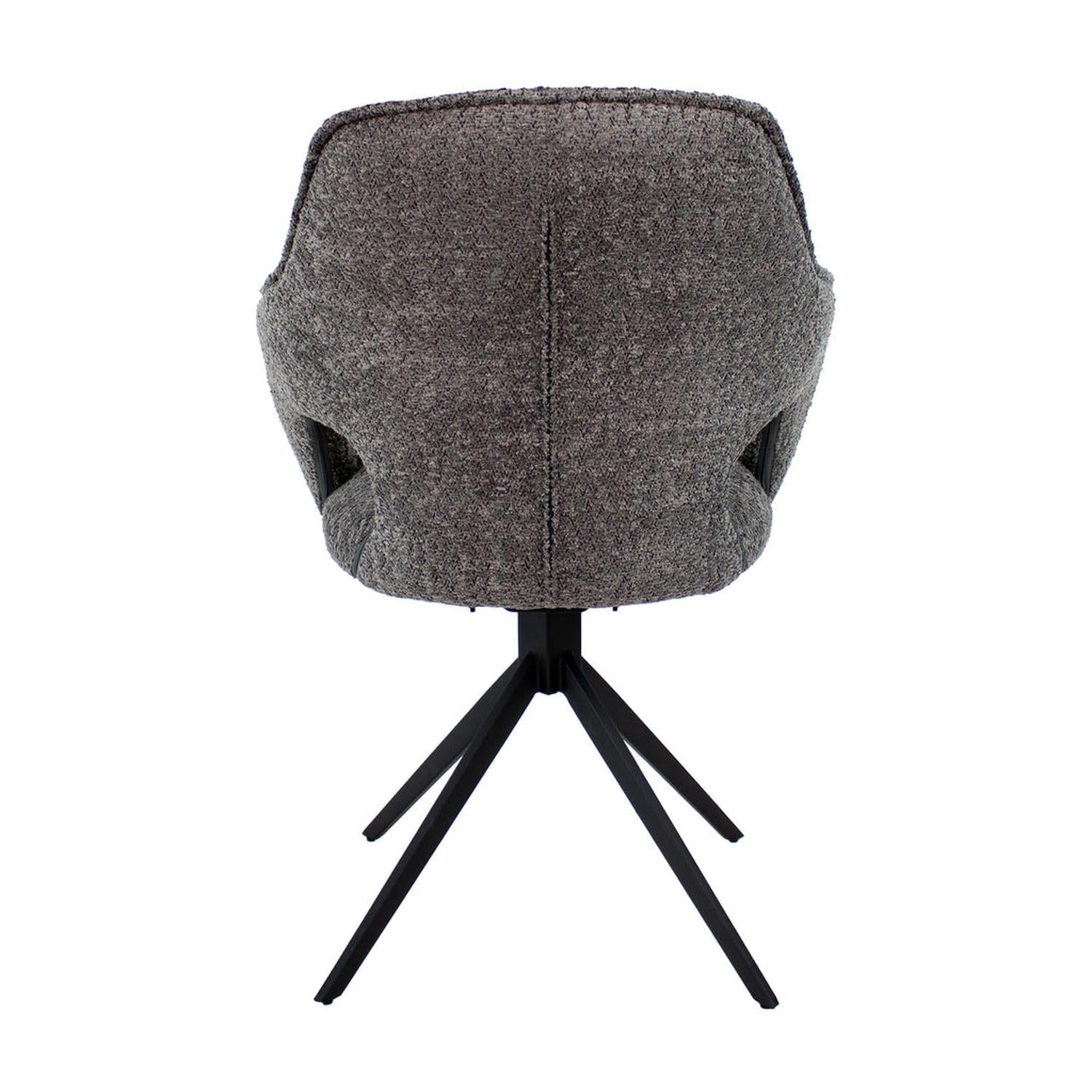 Drehstuhl Zara aus Bouclé - Dunkelgrau-Armlehnenstühle-Kick Collection-le canapé