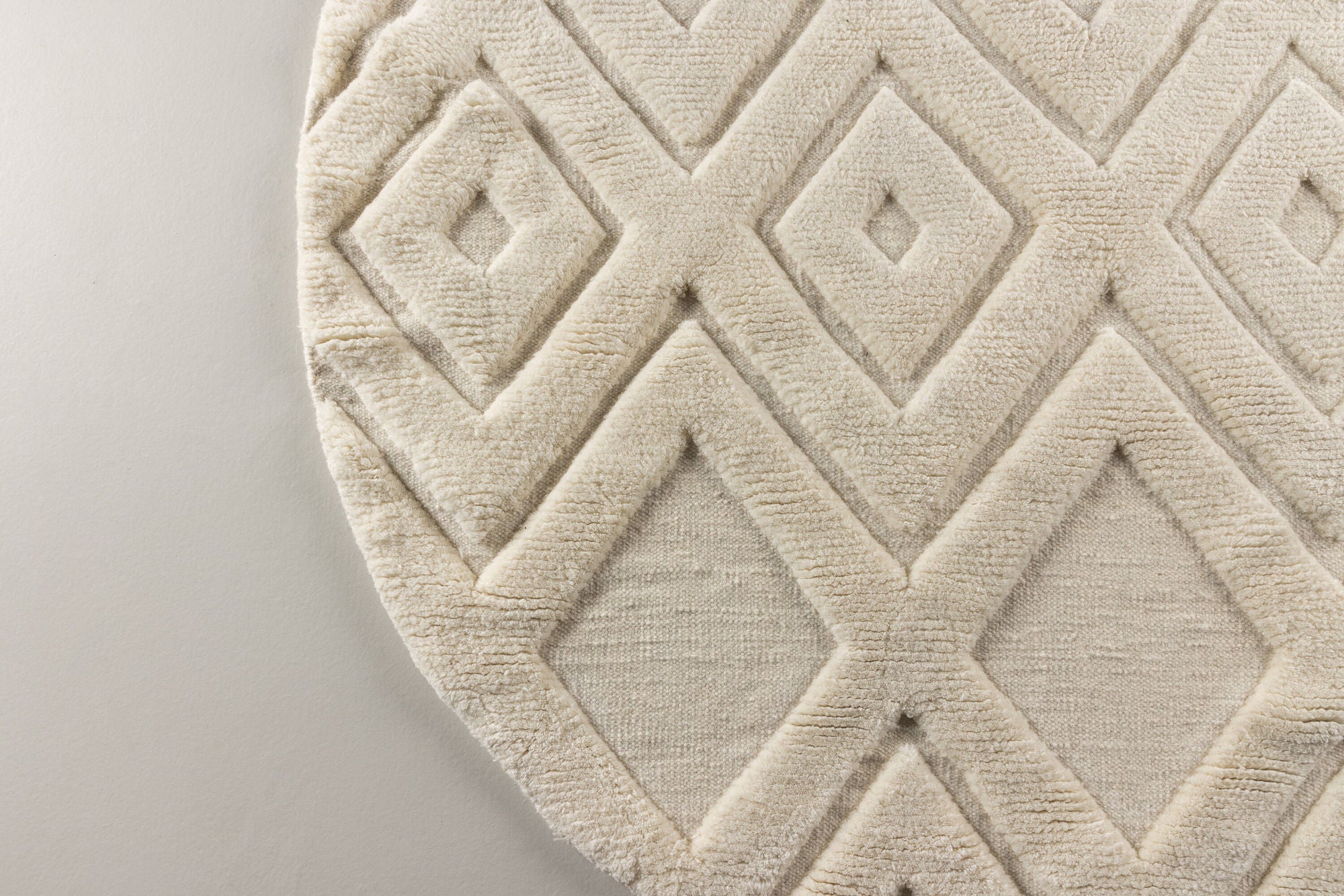Teppich Dahlia rund 200*200 -White-Teppich-le canapé