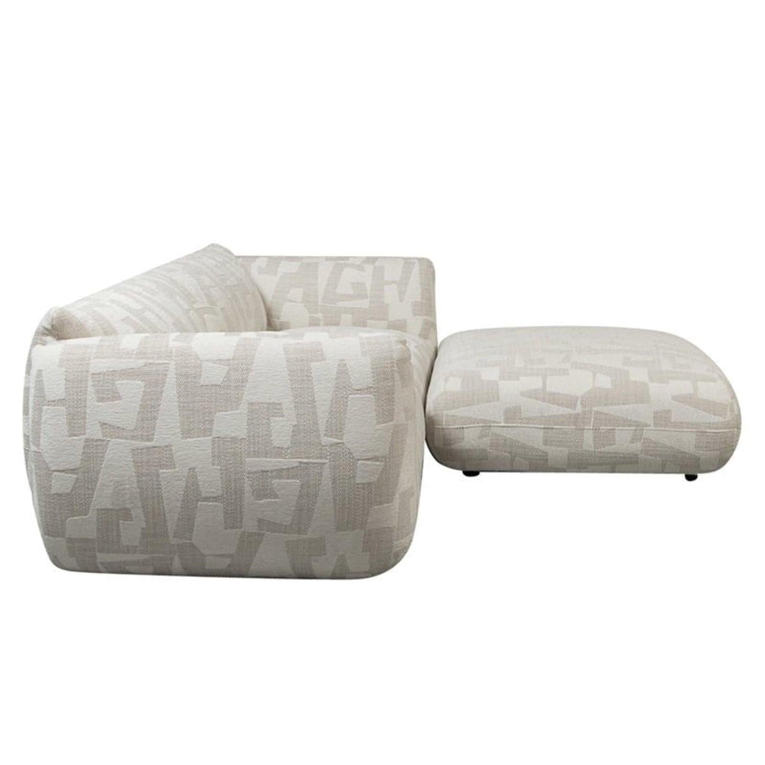 Ecksofa Amsterdam als 2,5-Sitzer- Longchair rechts - White Glyphs-Ecksofa-Pole to Pole-le canapé