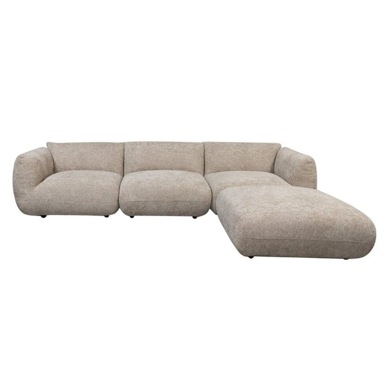 Ecksofa Amsterdam als 4-Sitzer - Longchair rechts - Latte-Ecksofas-Pole to Pole-le canapé