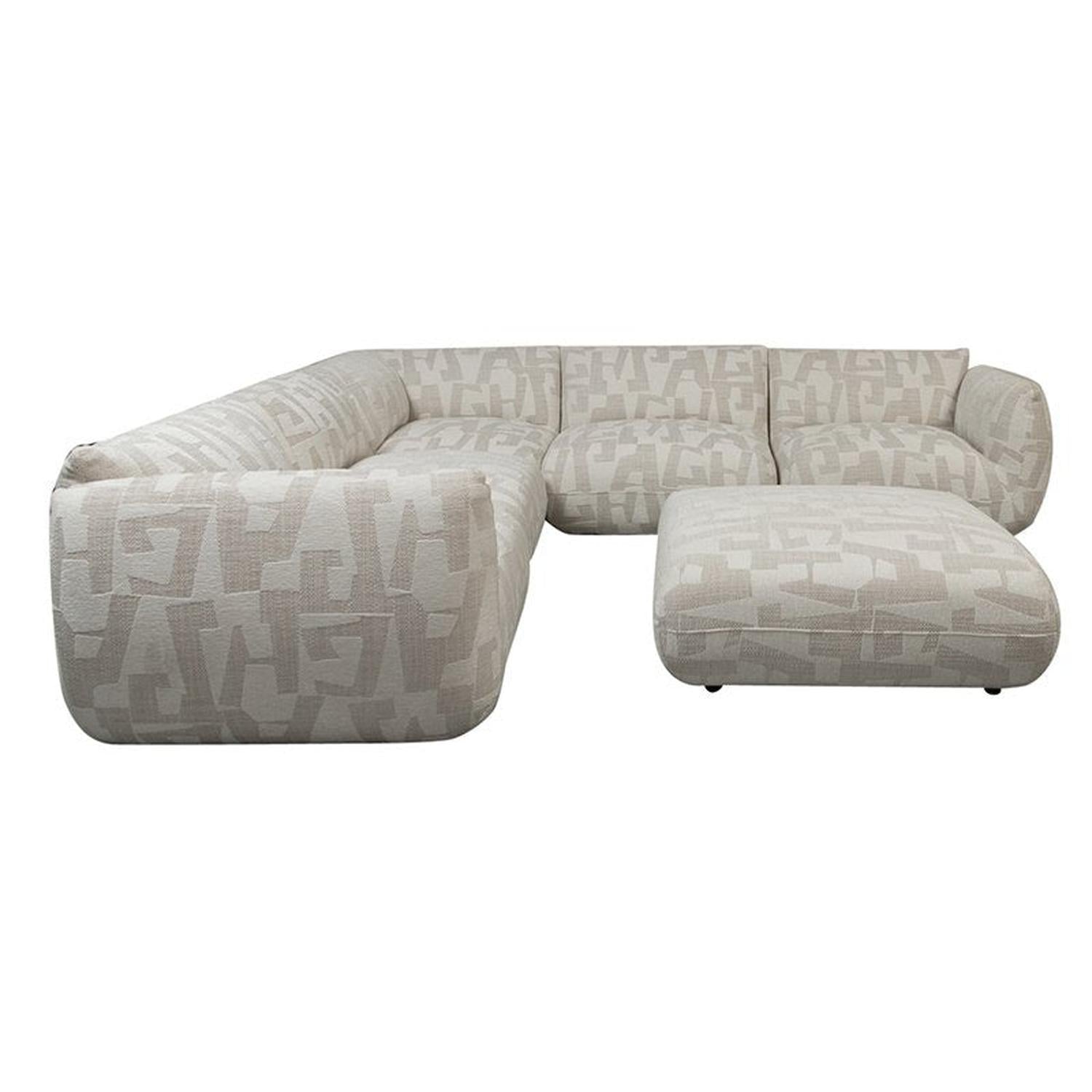 Ecksofa Amsterdam als 6-Sitzer mit Ottoman - Cremeweiß-6-Sitzer Sofa-Pole to Pole-le canapé