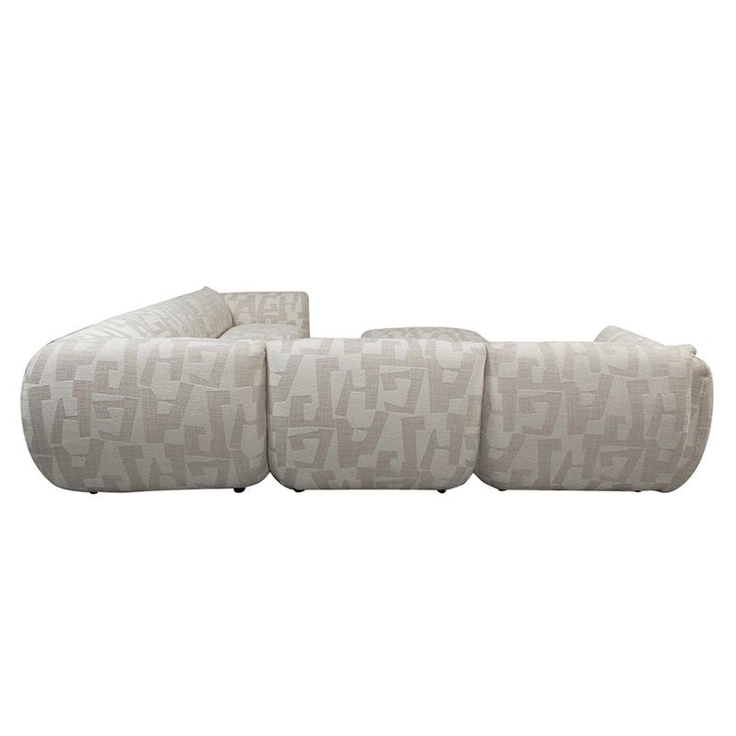 Ecksofa Amsterdam als 6-Sitzer mit Ottoman - Cremeweiß-6-Sitzer Sofas-Pole to Pole-le canapé