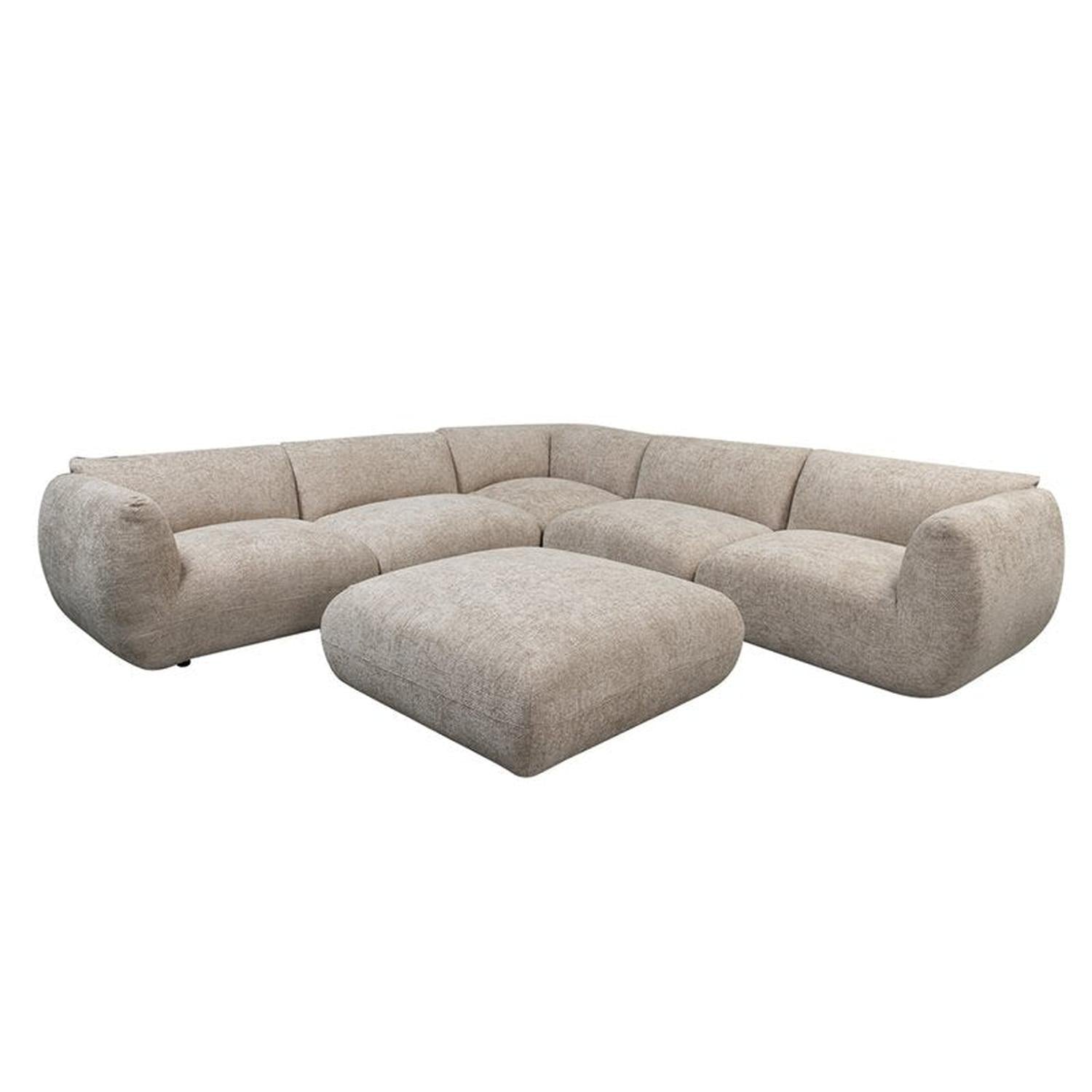 Ecksofa Amsterdam als 6-Sitzer mit Ottoman - Latte-6-Sitzer Sofa-Pole to Pole-le canapé