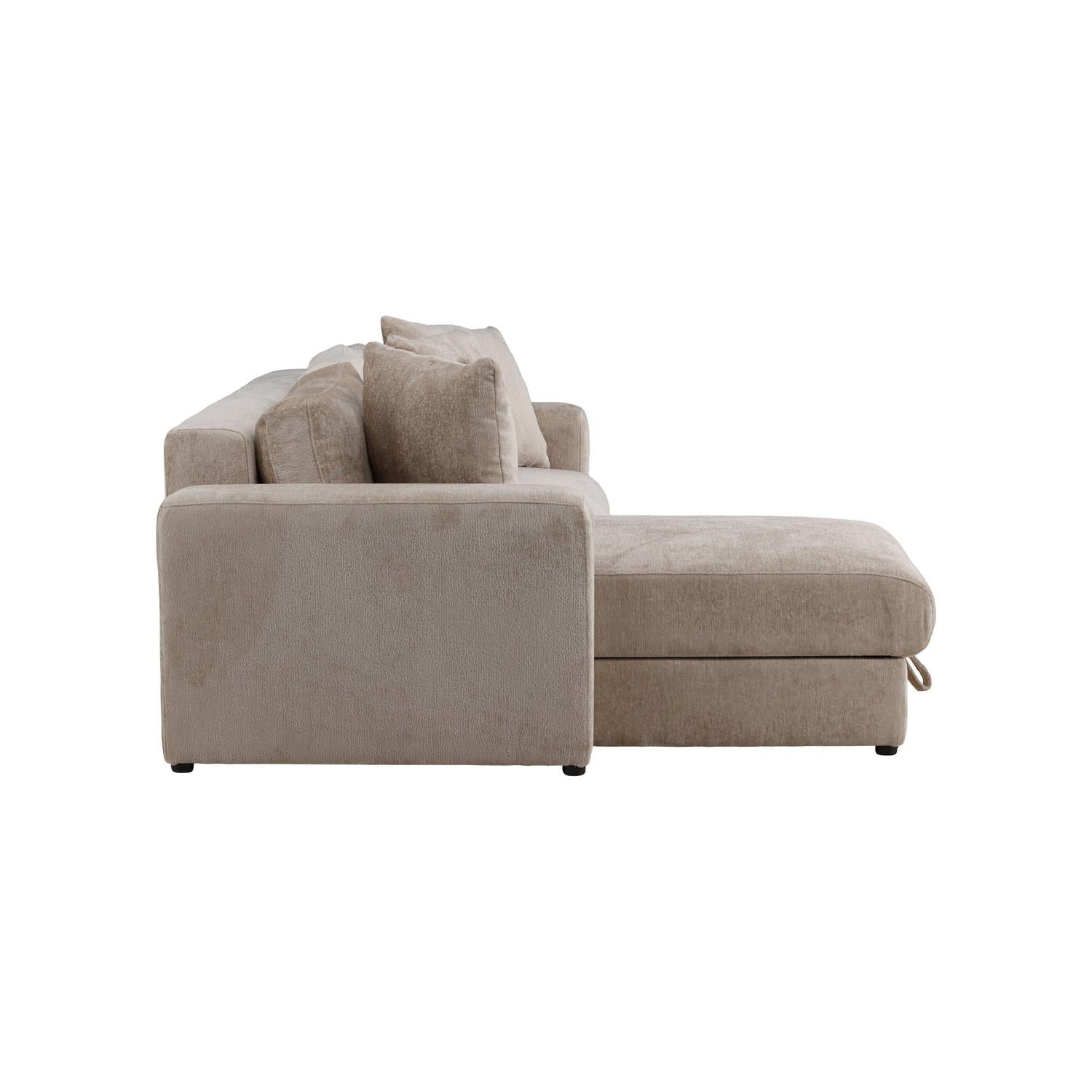 Ecksofa Bellman aus Samt - Braun-Ecksofas-Venture Home-le canapé
