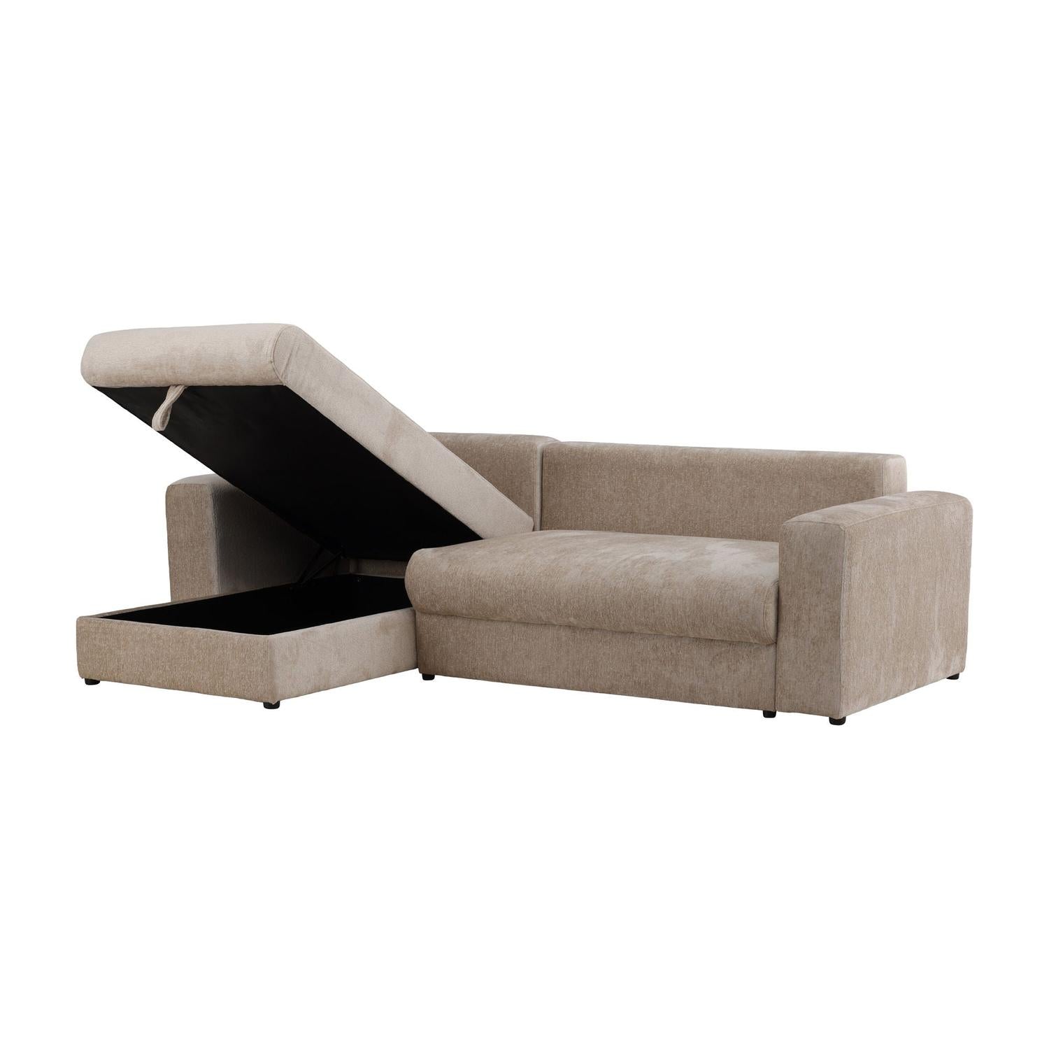 Ecksofa Bellman aus Samt - Braun-Ecksofas-Venture Home-le canapé
