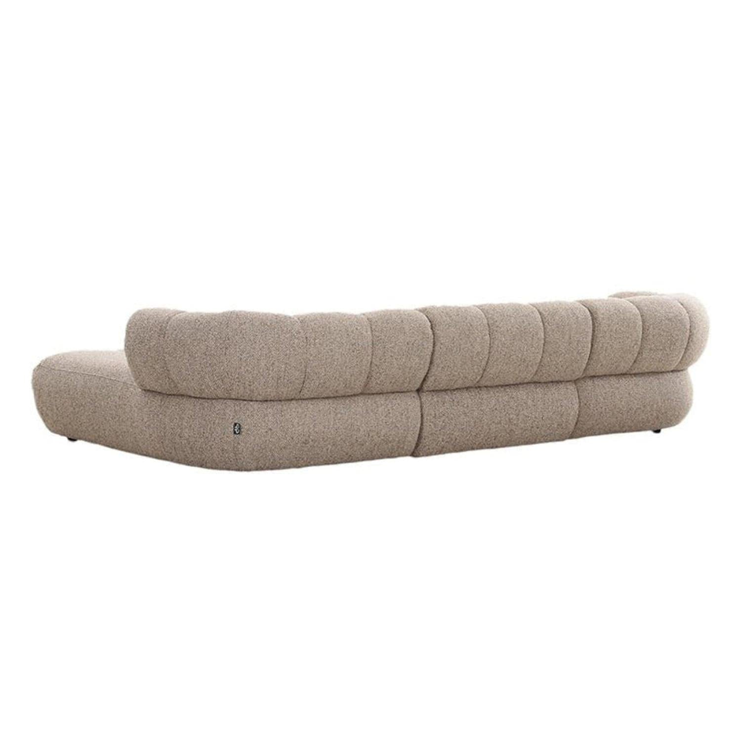 Ecksofa New York als 4-Sitzer aus Bouclé - Longchair rechts - Sand-Ecksofa-Pole to Pole-le canapé