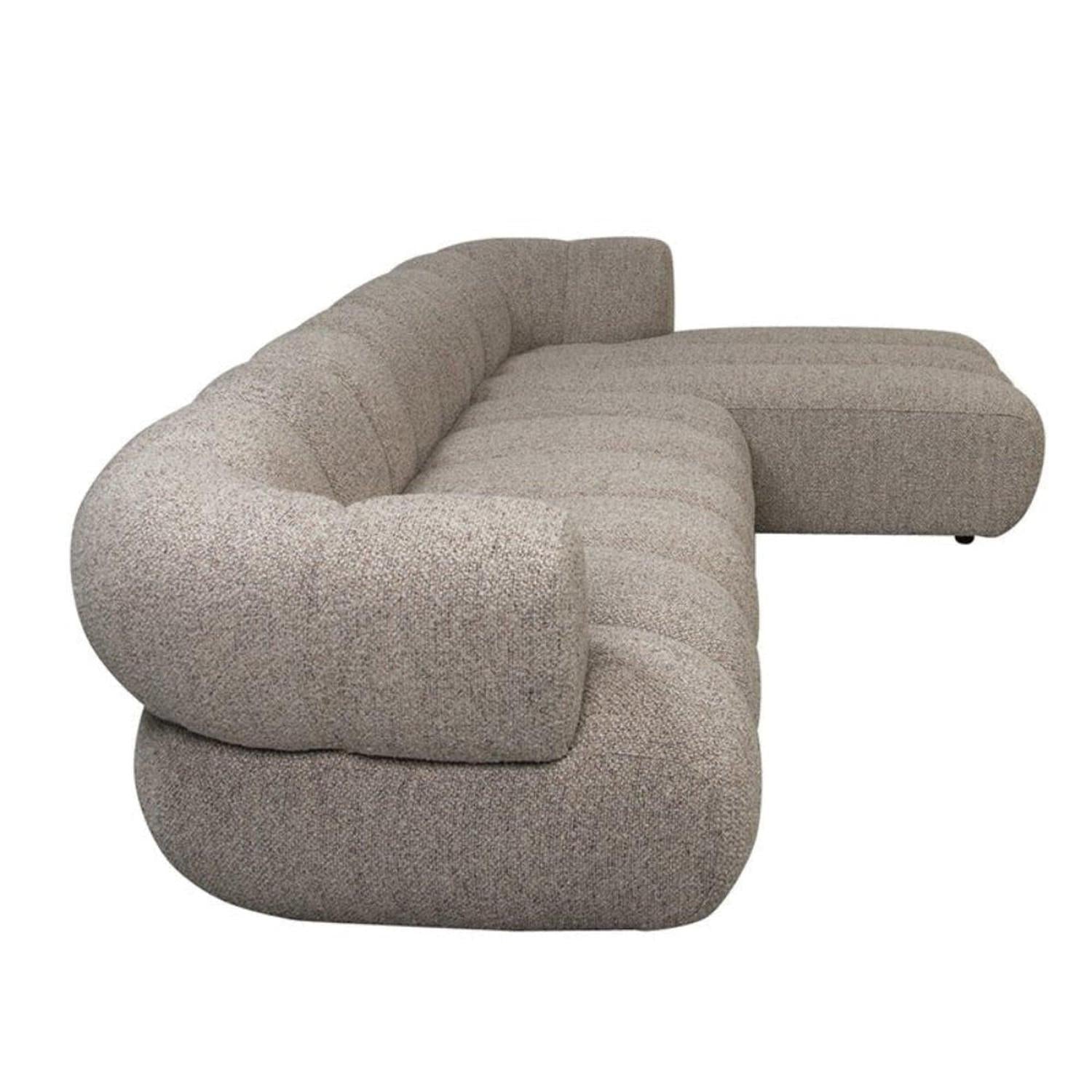 Ecksofa New York als 4-Sitzer aus Bouclé - Longchair rechts - Sand-Ecksofa-Pole to Pole-le canapé