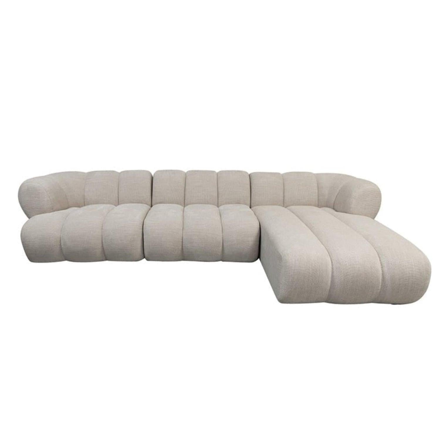 Ecksofa New York als 4-Sitzer - Longchair rechts - Beige-Ecksofas-Pole to Pole-le canapé