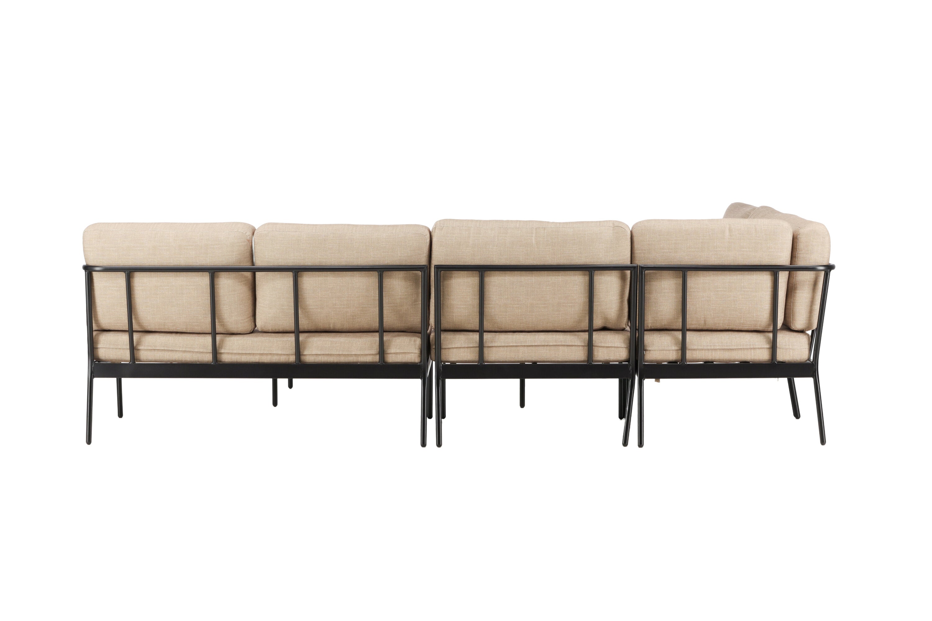 Ecksofa Set Pehnna aus Metall - Schwarz-Outdoor Sofas-Venture Home-le canapé