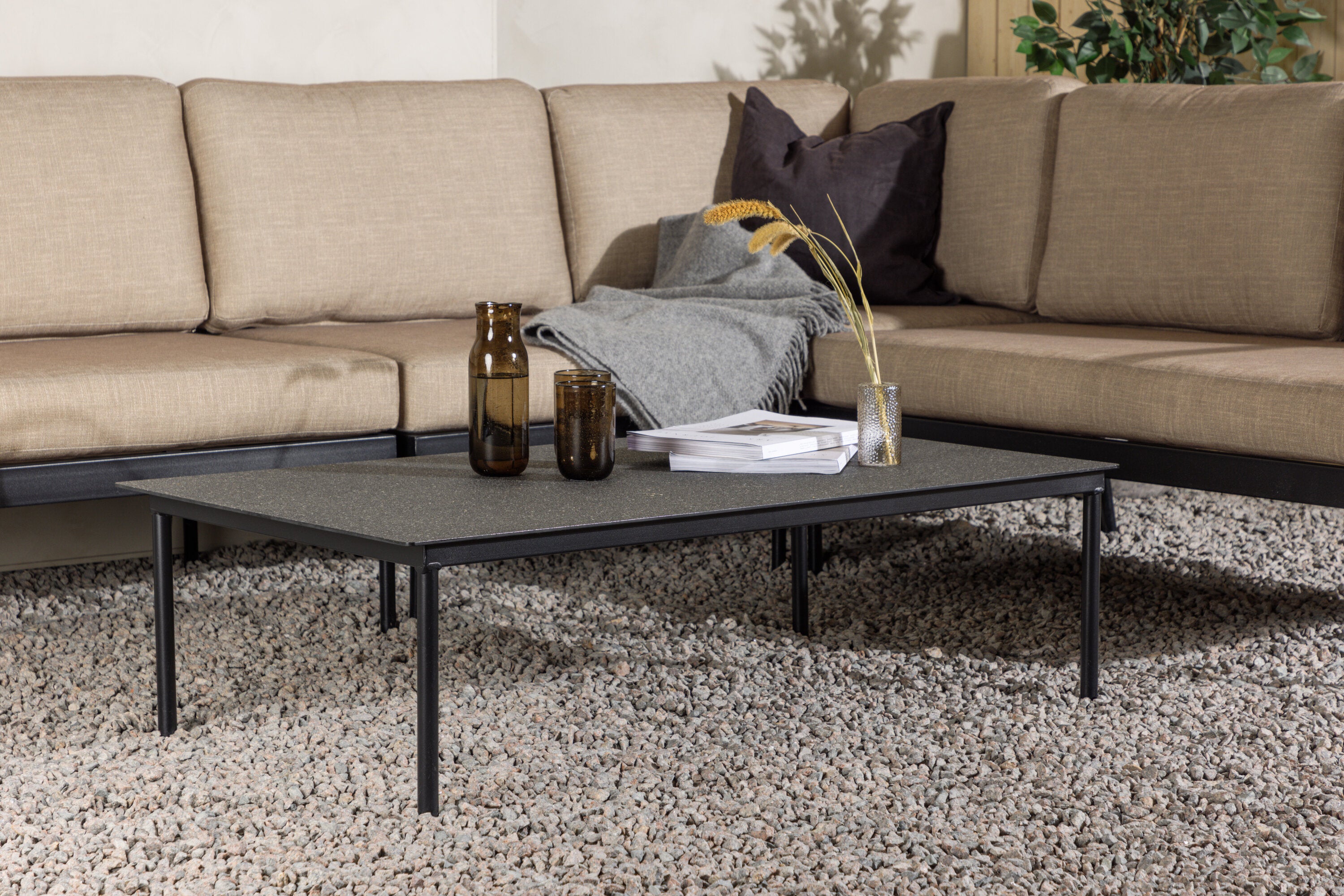 Ecksofa Set Pehnna aus Metall - Schwarz-Outdoor Sofas-Venture Home-le canapé