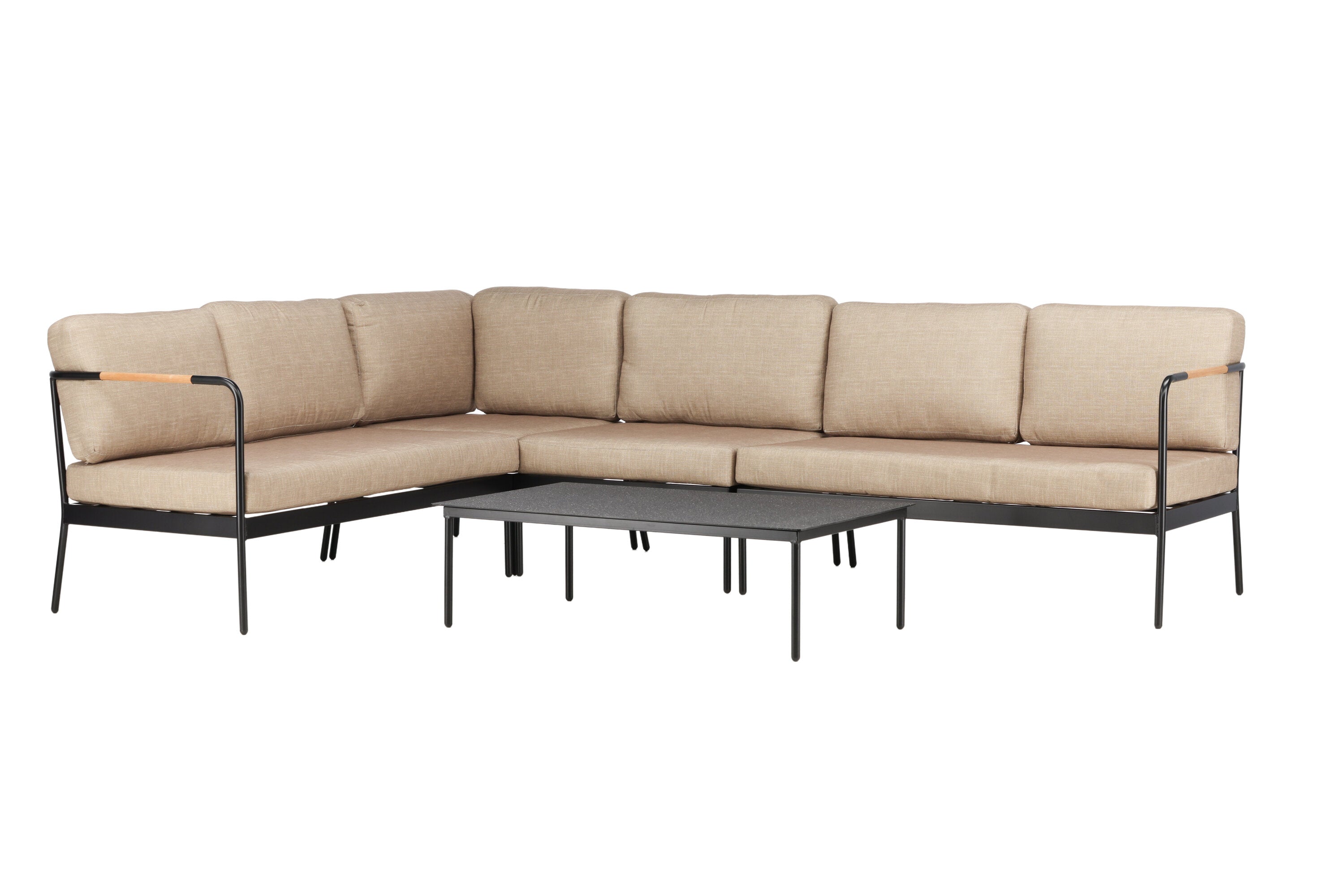 Ecksofa Set Pehnna aus Metall - Schwarz-Outdoor Sofas-Venture Home-le canapé
