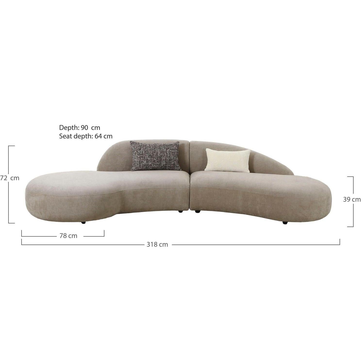 Ecksofa Venice aus Chenille - Natur-Ecksofa-House Nordic-le canapé