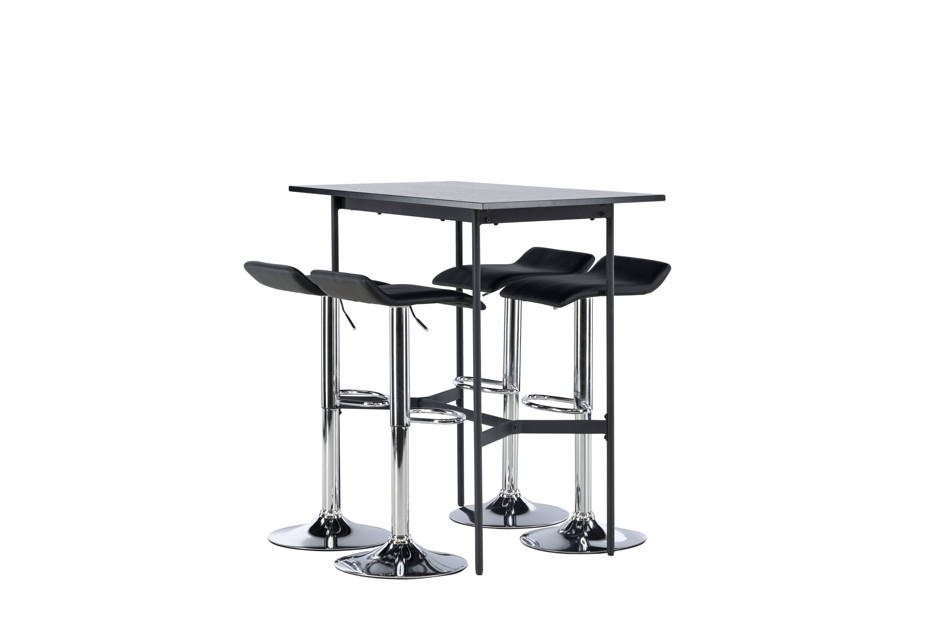 Essgruppe Bartisch Rax 120 x 60cm mit Stühlen Jonna - Schwarz-Essgruppen-Venture Home-le canapé