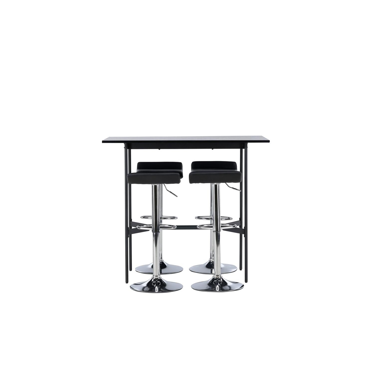 Essgruppe Bartisch Rax 120 x 60cm mit Stühlen Jonna - Schwarz-Essgruppen-Venture Home-le canapé