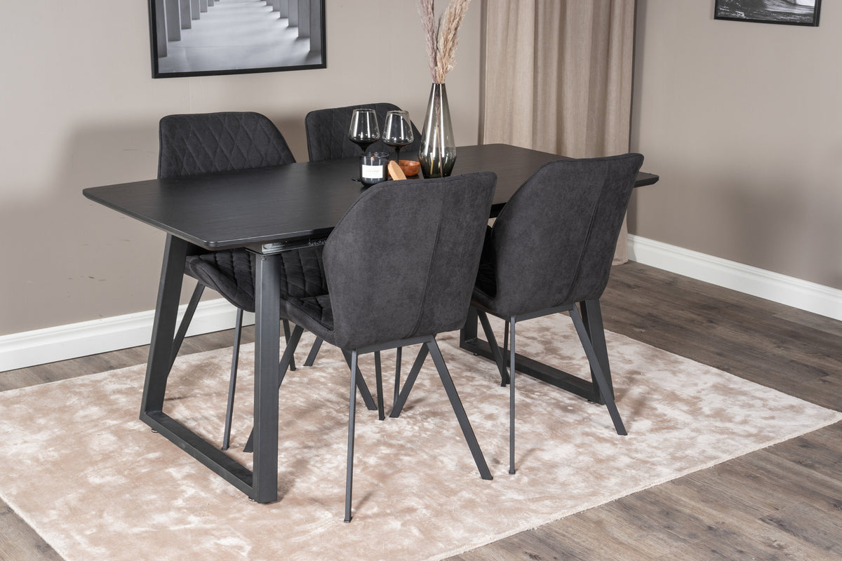 Essgruppe Esstisch 160*85cm Inca mit Stühlen Gemma-Essgruppen-Venture Home-le canapé