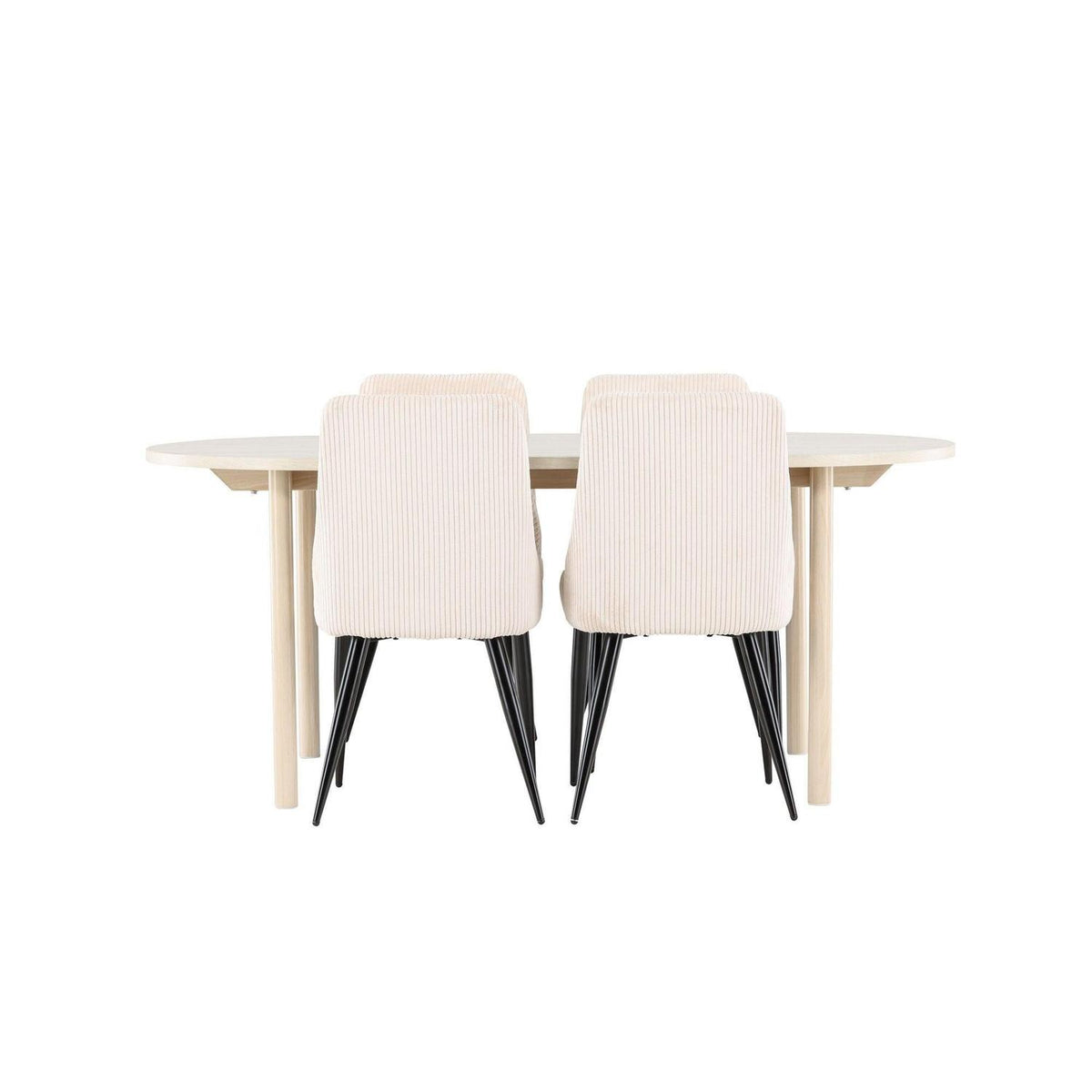 Essgruppe Esstisch Andy 180*90cm mit Stühlen Leone aus Cord-Essgruppen Oval-Venture Home-le canapé