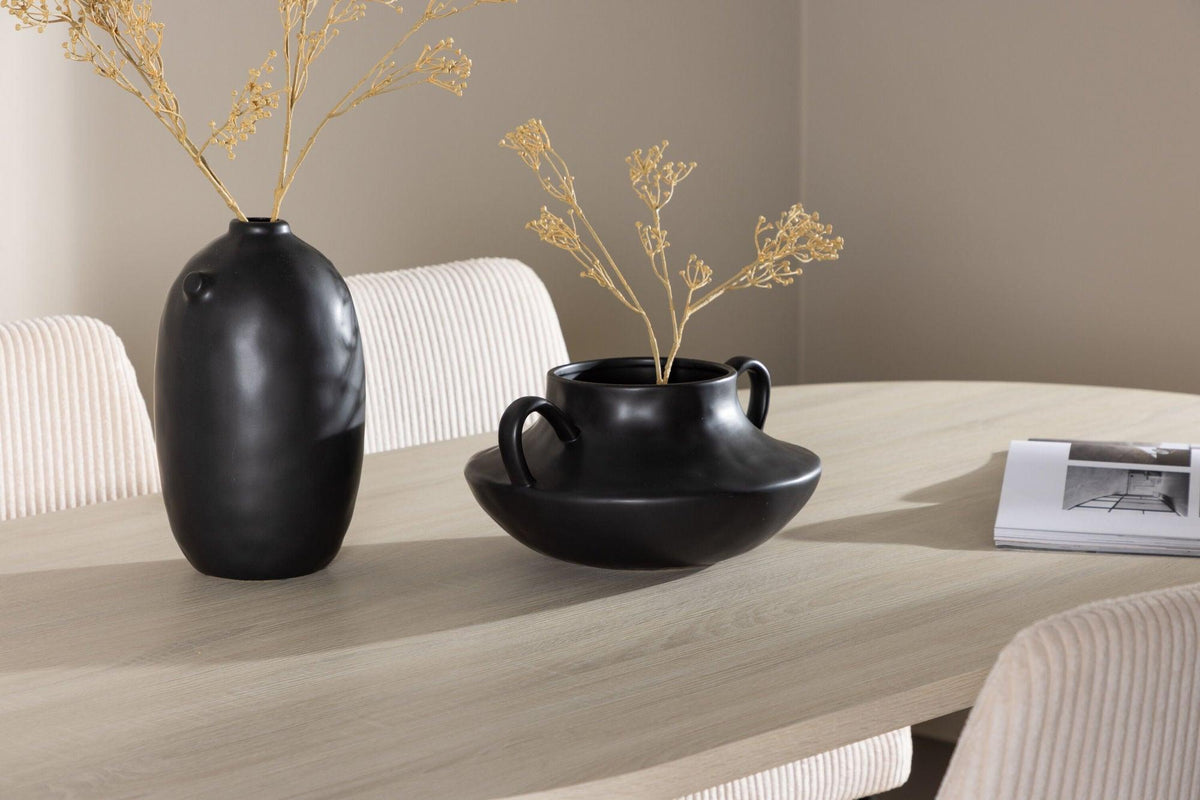 Essgruppe Esstisch Andy 180*90cm mit Stühlen Leone aus Cord-Essgruppen Oval-Venture Home-le canapé