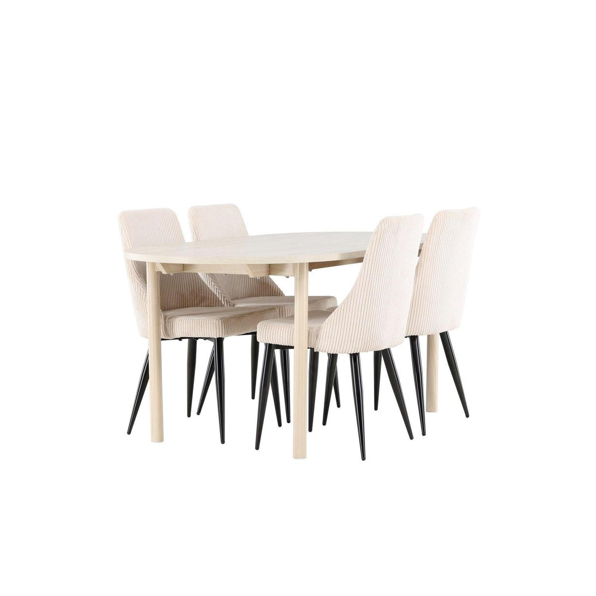 Essgruppe Esstisch Andy 180*90cm mit Stühlen Leone aus Cord-Essgruppen Oval-Venture Home-le canapé