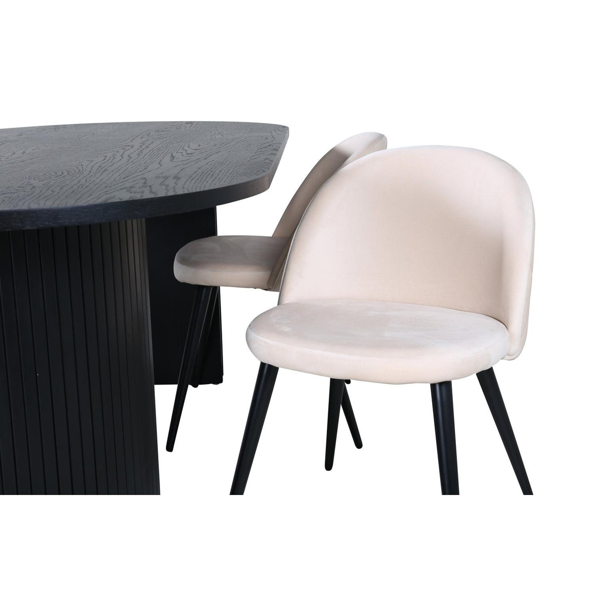 Essgruppe Esstisch Bianca 200*90cm mit Stühlen Velvet aus Samt-Essgruppen-Venture Home-le canapé