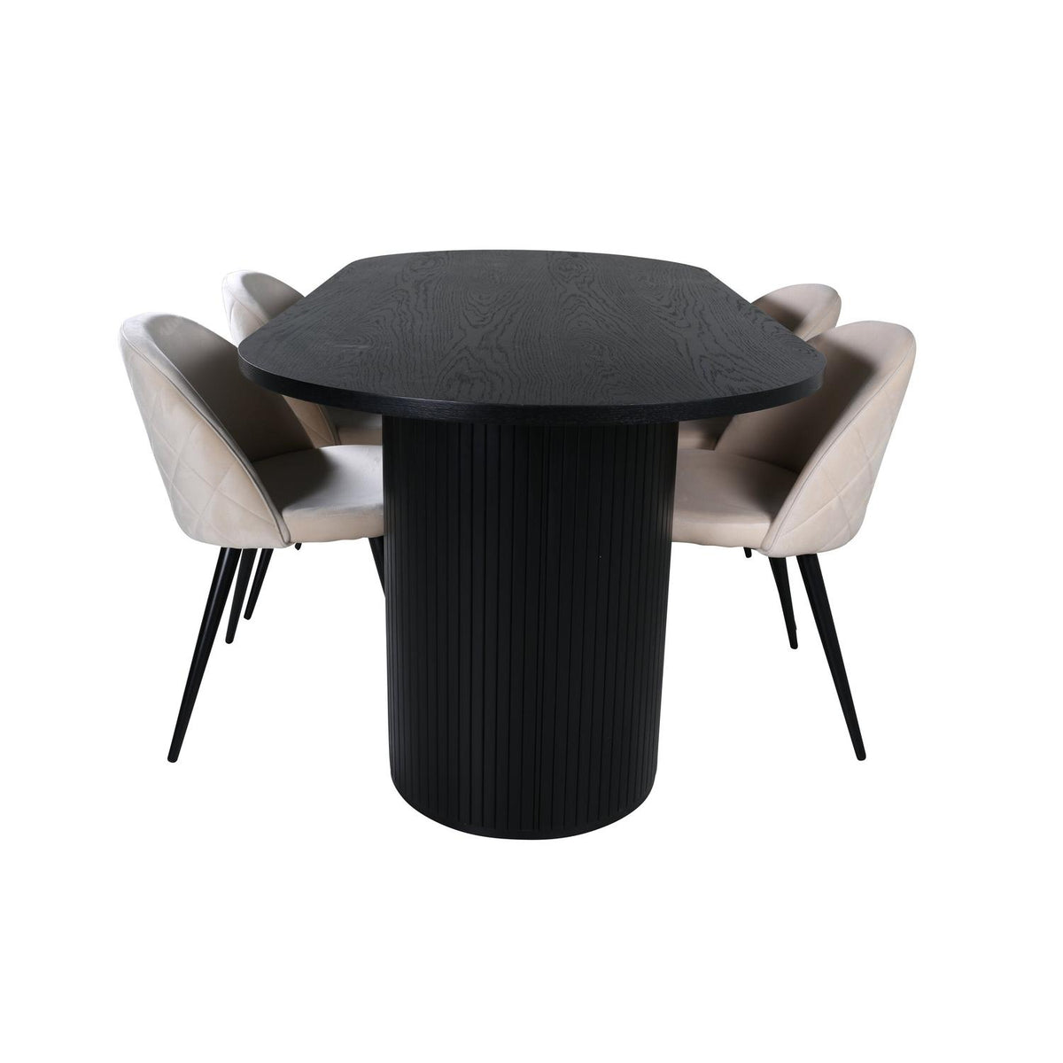Essgruppe Esstisch Bianca 200*90cm mit Stühlen Velvet aus Samt-Essgruppen-Venture Home-le canapé