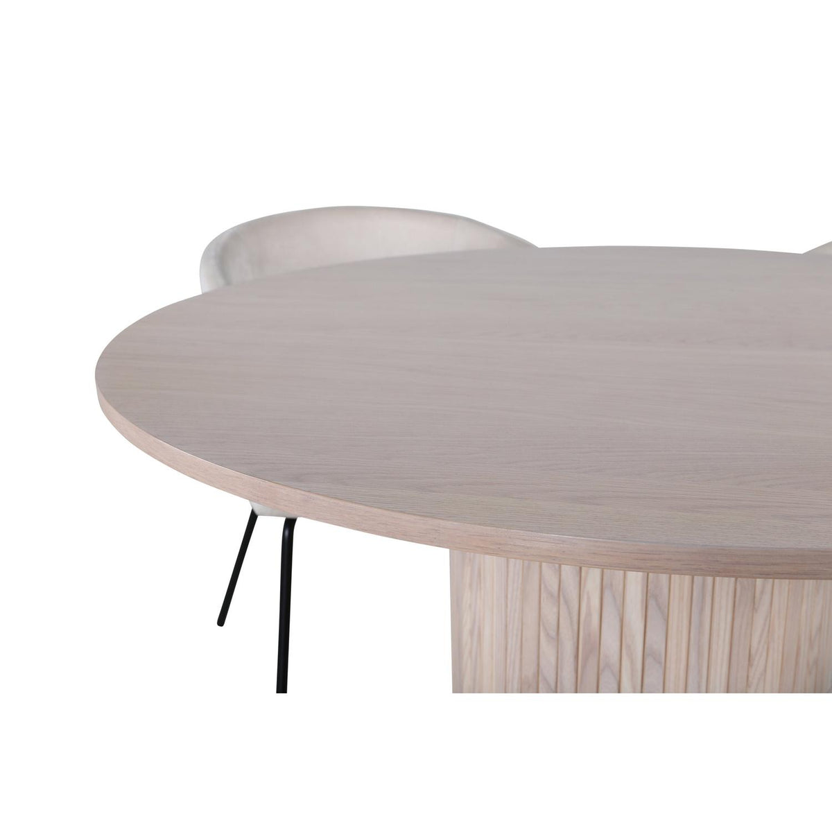 Essgruppe Esstisch Bianca Ø110cm mit Stühlen Berit aus Samt-Essgruppen-Venture Home-le canapé