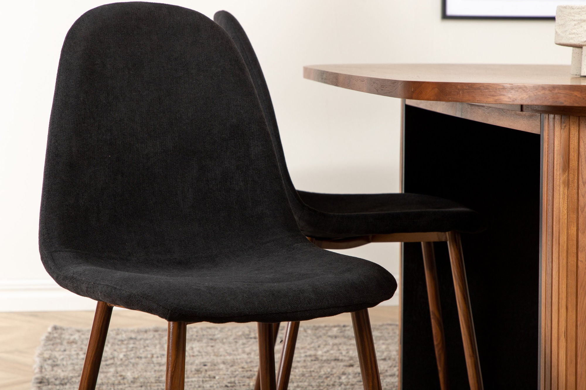 Essgruppe Esstisch Bianca Oval 200cm mit Stühlen Polar - Braun/Schwarz-Essgruppen Oval-Venture Home-le canapé