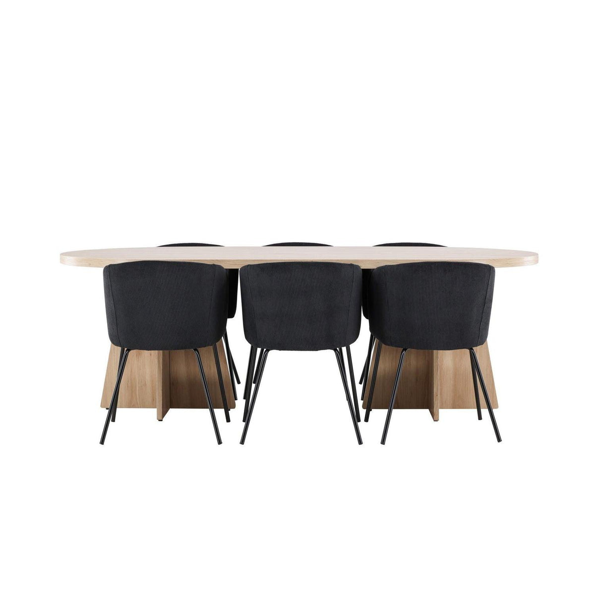 Essgruppe Esstisch Bootcut 230*115cm mit Stühlen Berit aus Cord-Essgruppen Oval-Venture Home-le canapé