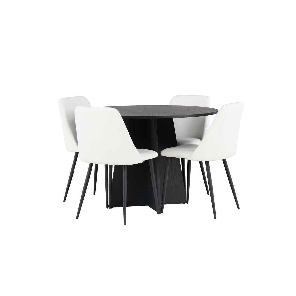 Essgruppe Esstisch Bootcut Ø110cm mit Stühlen Night-Essgruppen-Venture Home-le canapé