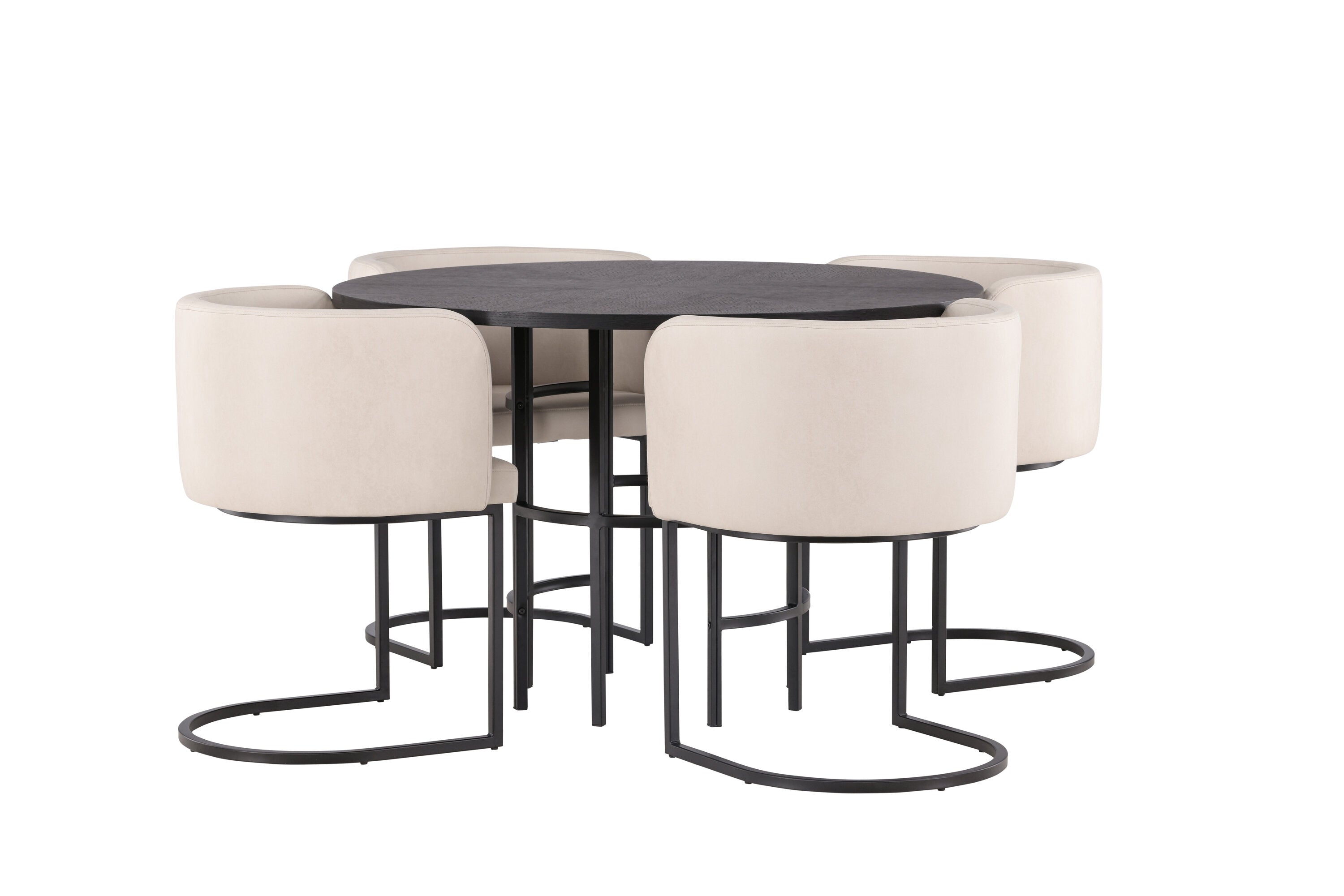 Essgruppe Esstisch Copenhagen ⌀115cm mit Stühlen Simrishamn - Beige-Essgruppen-Venture Home-le canapé