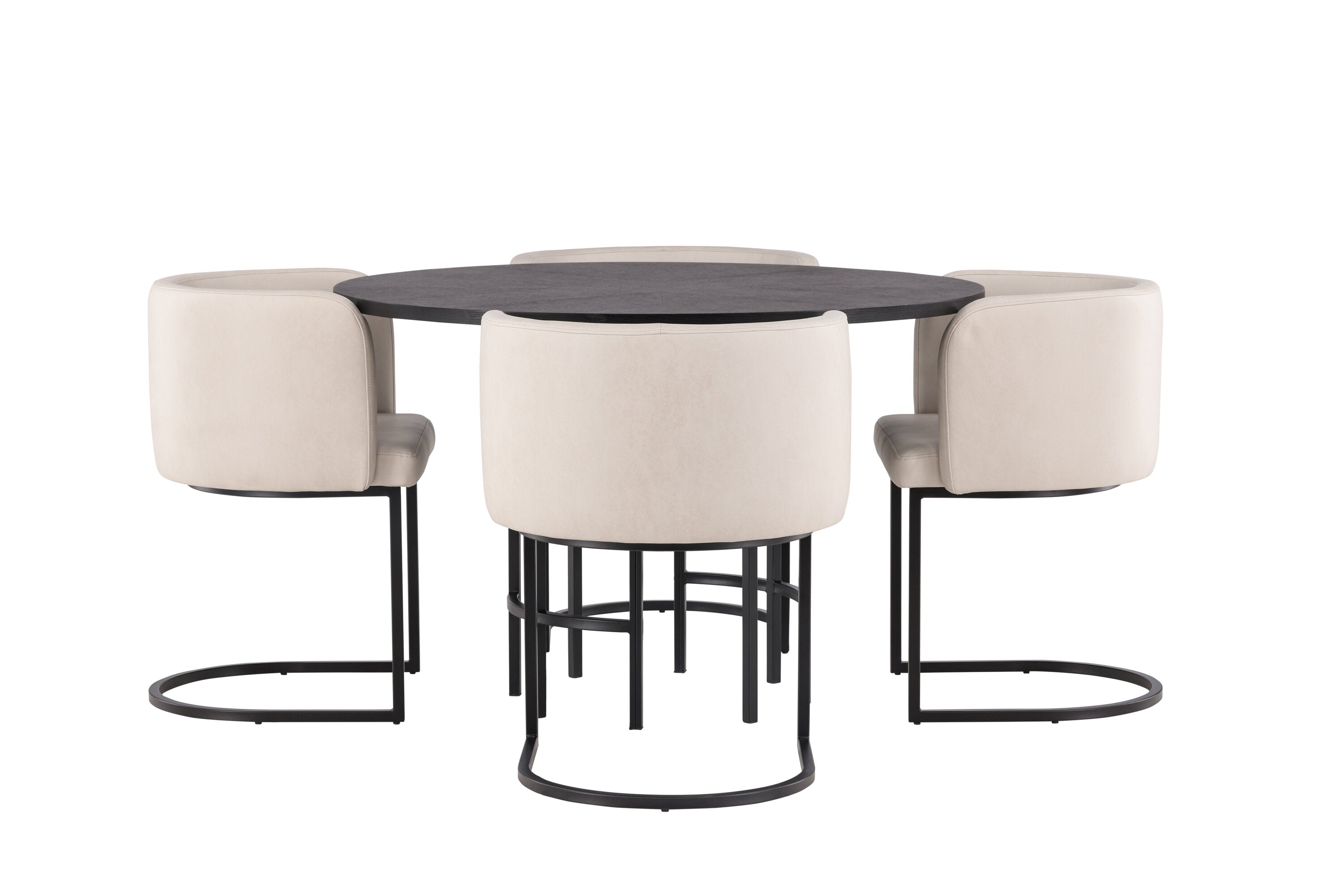 Essgruppe Esstisch Copenhagen ⌀115cm mit Stühlen Simrishamn - Beige-Essgruppen-Venture Home-le canapé