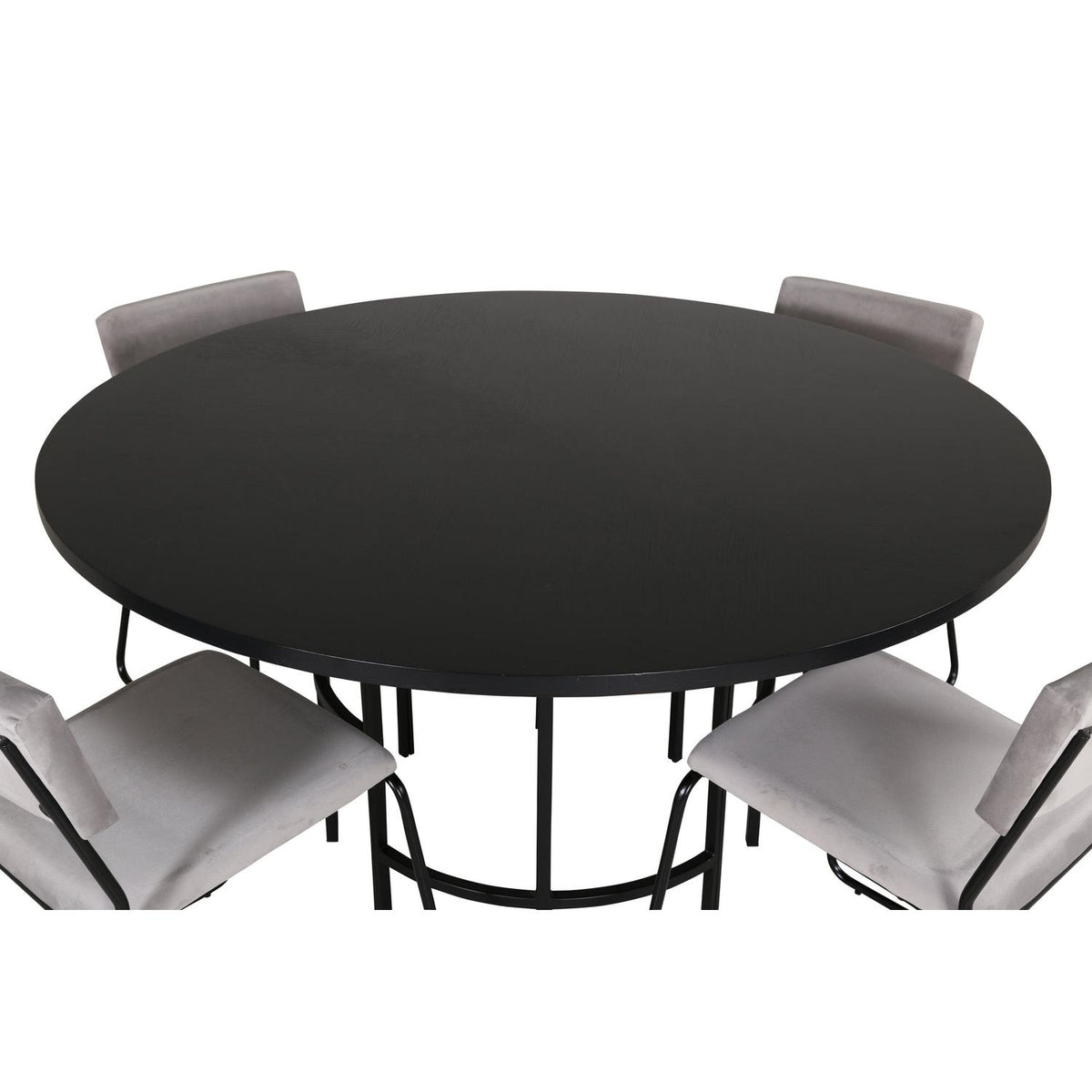 Essgruppe Esstisch Copenhagen Ø140cm mit Stühlen Kenth aus Samt-Essgruppen-Venture Home-le canapé