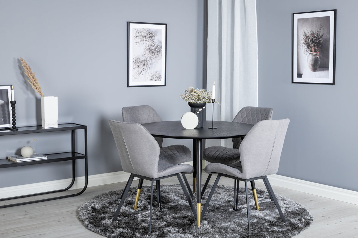 Essgruppe Esstisch Dipp Ø115cm mit Stühlen Gemma-Essgruppen-Venture Home-le canapé