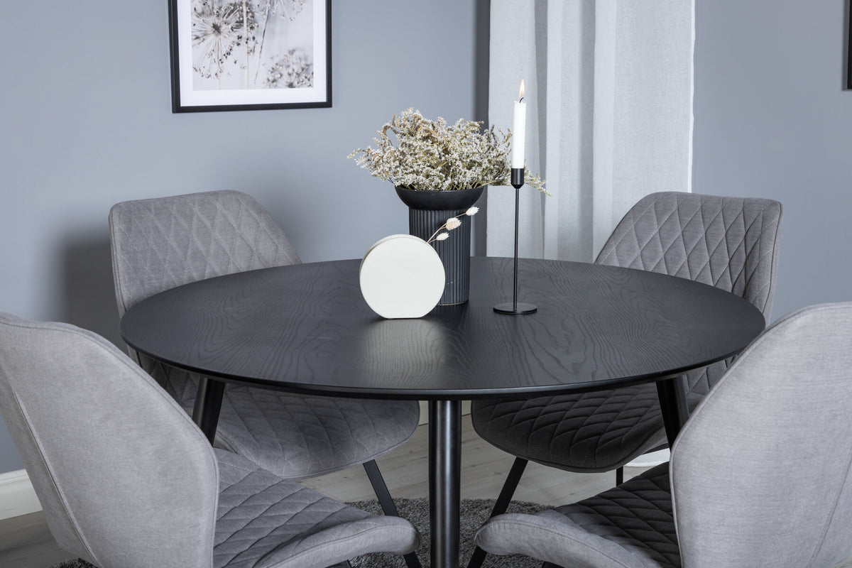 Essgruppe Esstisch Dipp Ø115cm mit Stühlen Gemma-Essgruppen-Venture Home-le canapé