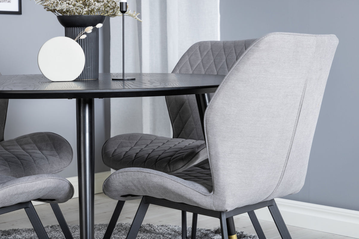 Essgruppe Esstisch Dipp Ø115cm mit Stühlen Gemma-Essgruppen-Venture Home-le canapé