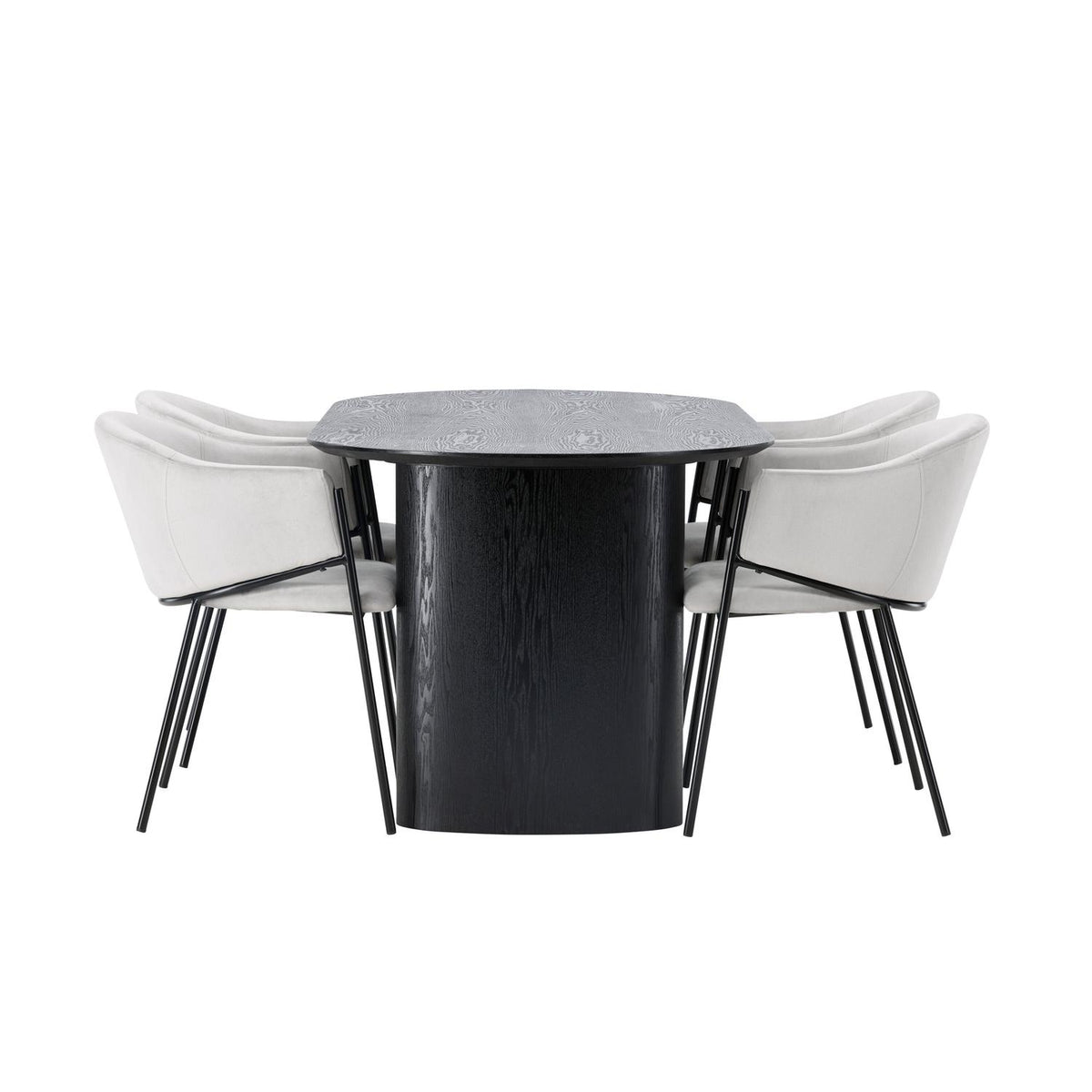 Essgruppe Esstisch Isolde 180*90cm mit Stühlen Evelina aus Samt-Essgruppen-Venture Home-le canapé