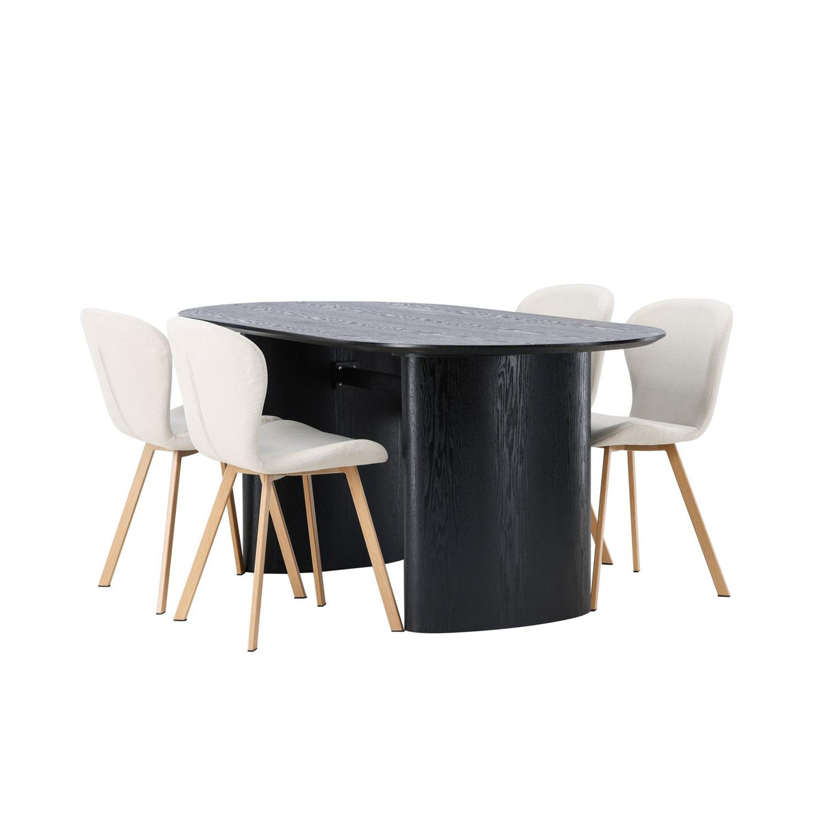 Essgruppe Esstisch Isolde 180*90cm mit Stühlen Lilja aus Leinen-Essgruppen-Venture Home-le canapé