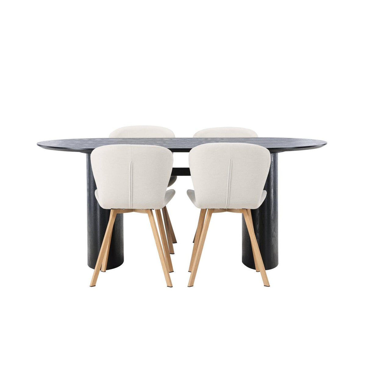 Essgruppe Esstisch Isolde 180*90cm mit Stühlen Lilja aus Leinen-Essgruppen-Venture Home-le canapé