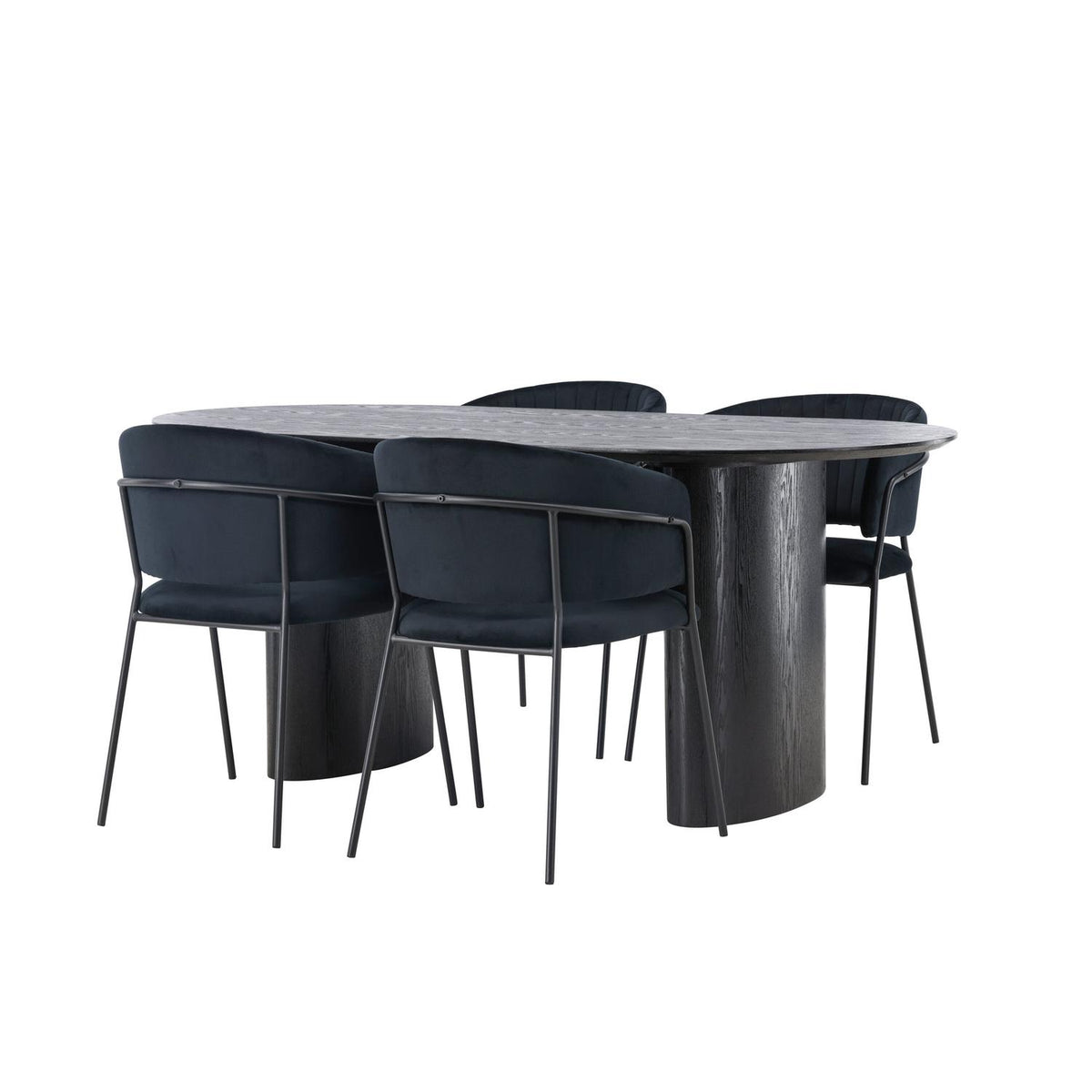 Essgruppe Esstisch Isolde 180*90cm mit Stühlen Selma aus Samt-Essgruppen-Venture Home-le canapé