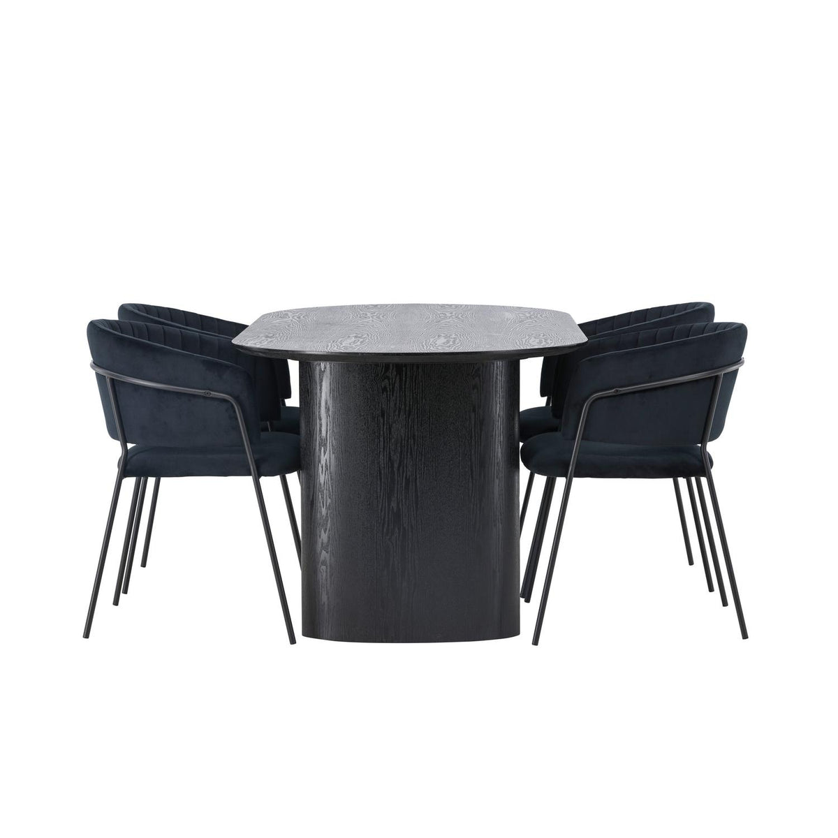 Essgruppe Esstisch Isolde 180*90cm mit Stühlen Selma aus Samt-Essgruppen-Venture Home-le canapé