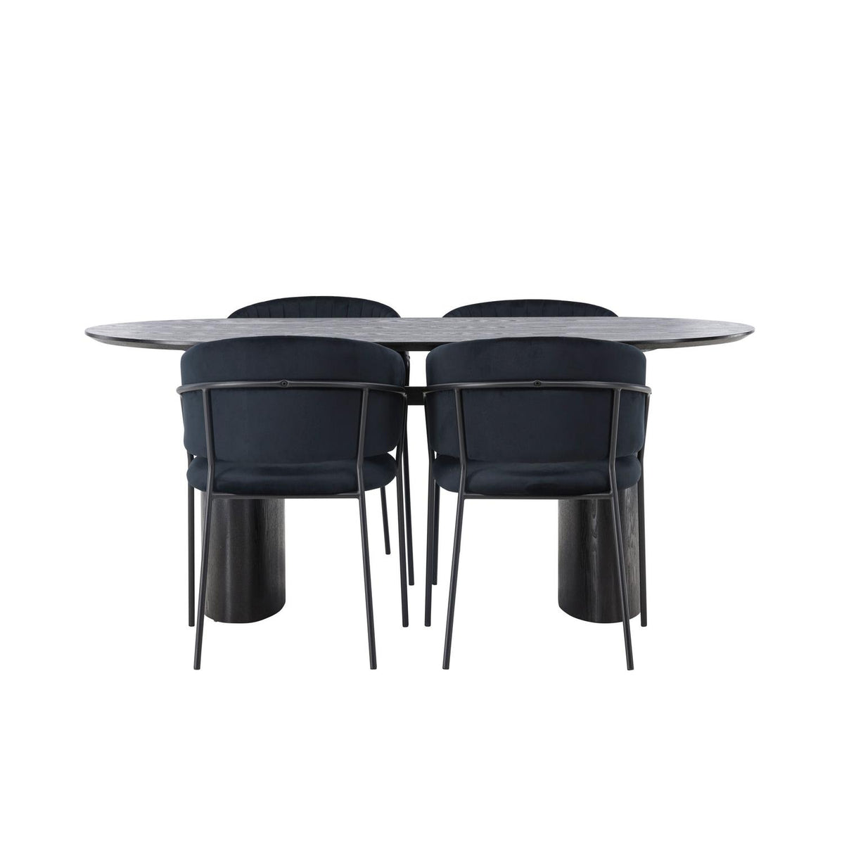 Essgruppe Esstisch Isolde 180*90cm mit Stühlen Selma aus Samt-Essgruppen-Venture Home-le canapé