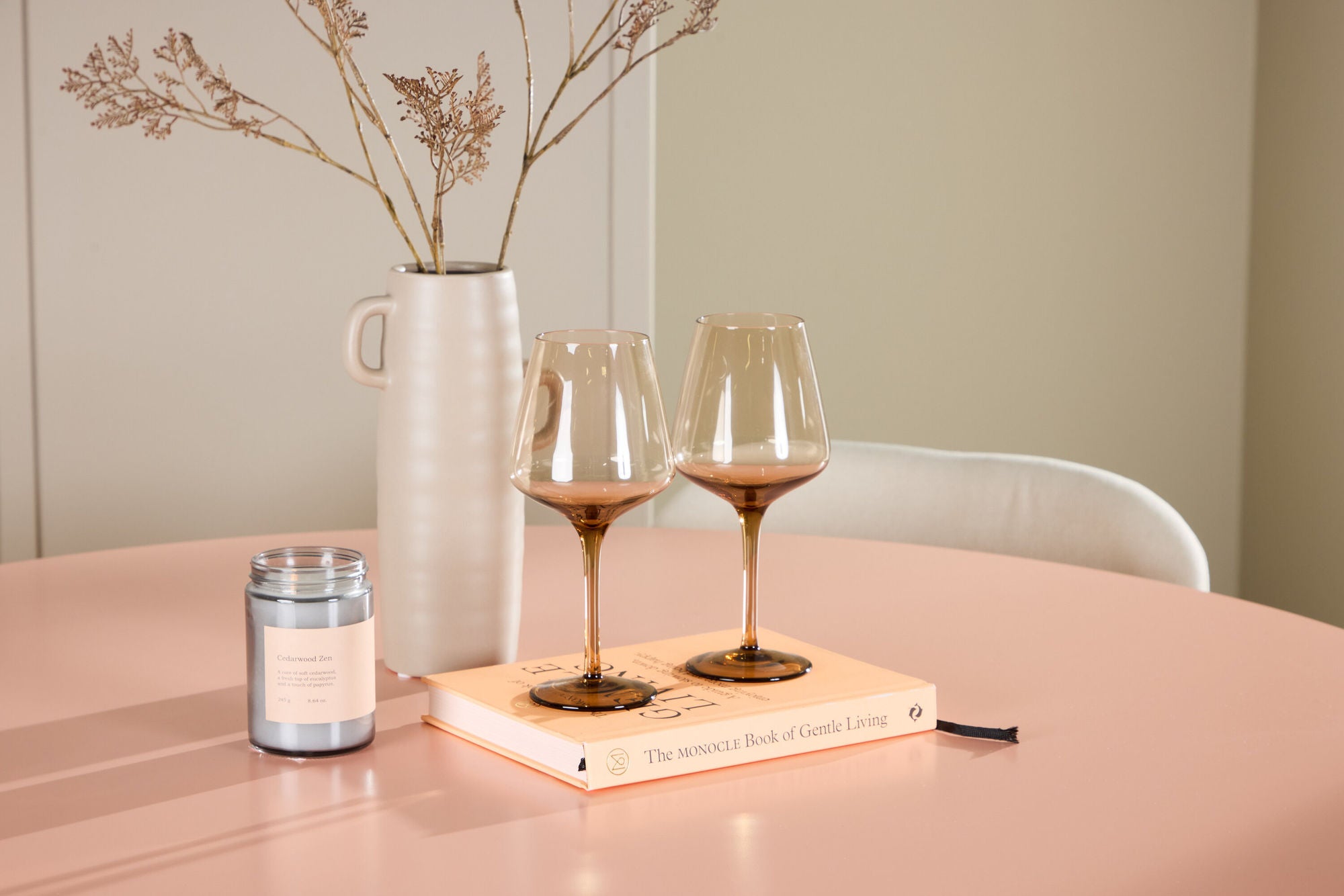 Essgruppe Esstisch Lanzo Ø120cm mit Stühlen Lilja - Pfirsich/Beige-Essgruppe Rund-Venture Home-le canapé