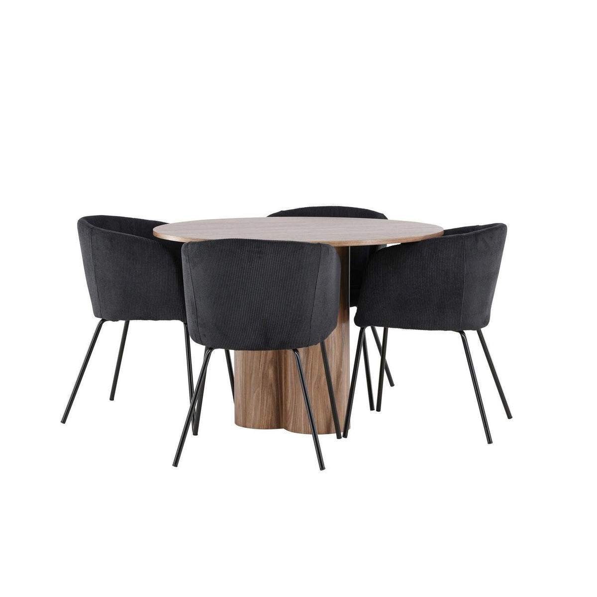 Essgruppe Esstisch Olivia Ø110cm mit Stühlen Berit aus Cord-Essgruppen Rund-Venture Home-le canapé