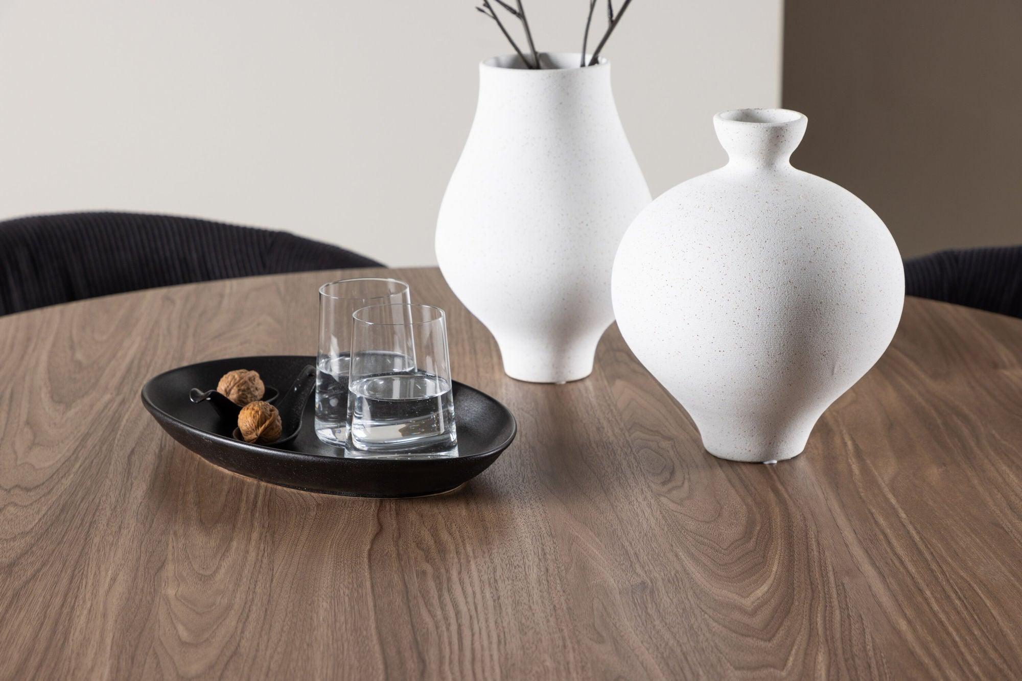 Essgruppe Esstisch Olivia rund 110cm mit Stühlen Berit aus Kord-Essgruppen Rund-Venture Home-le canapé