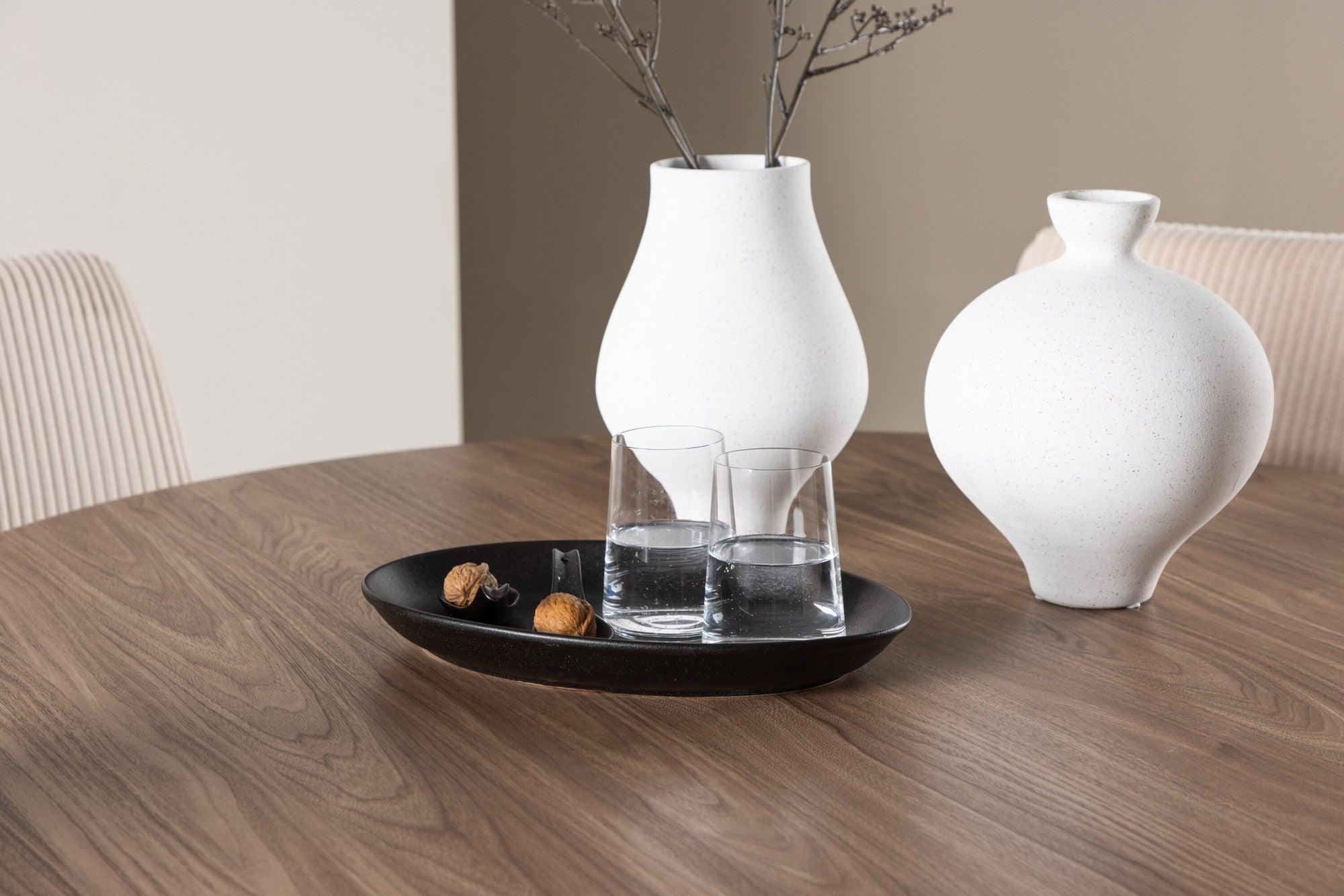 Essgruppe Esstisch Olivia rund 110cm mit Stühlen Leone aus Kord-Essgruppe Rund-Venture Home-le canapé