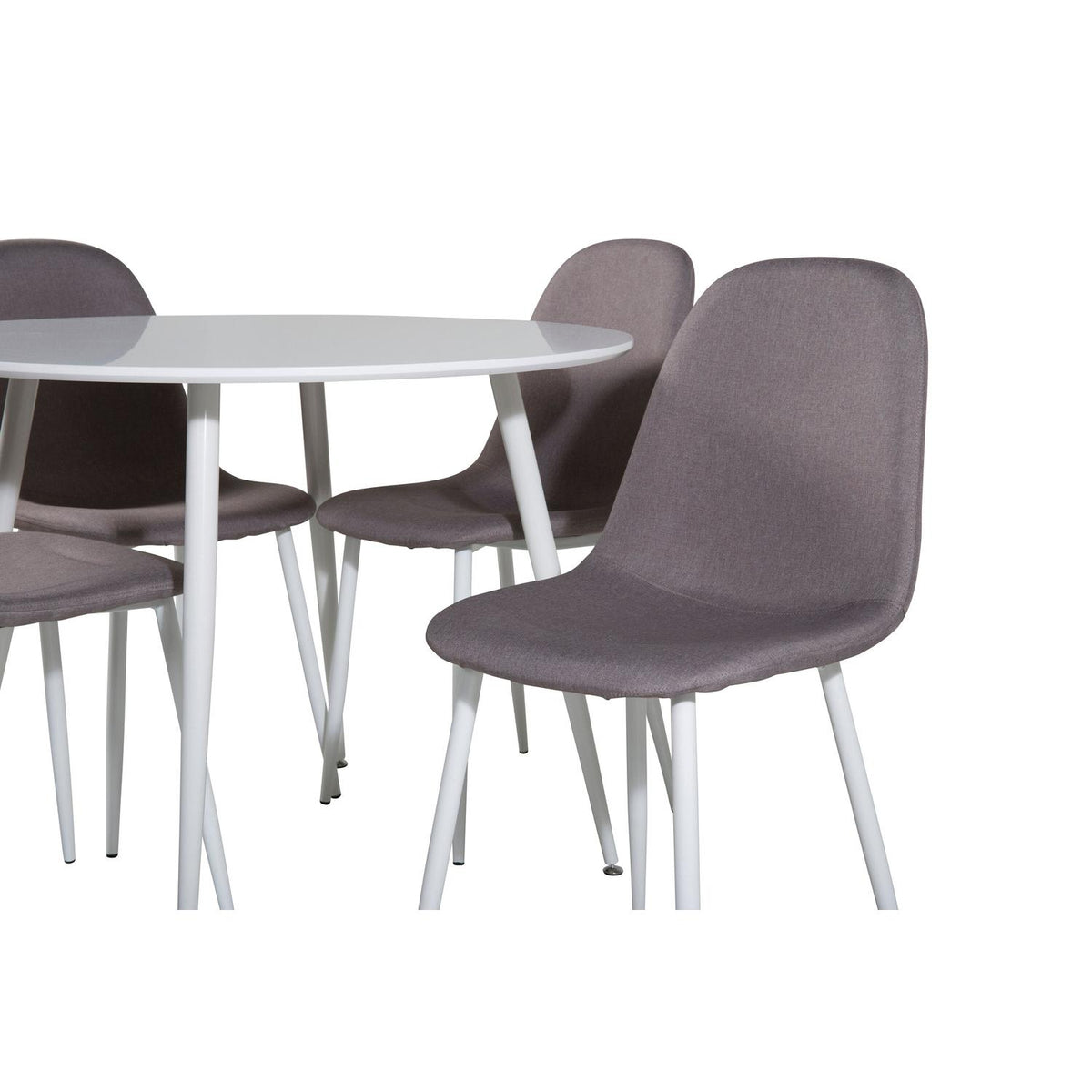 Essgruppe Esstisch Plaza Ø100cm mit Stühlen Polar aus Leinen-Essgruppen-Venture Home-le canapé