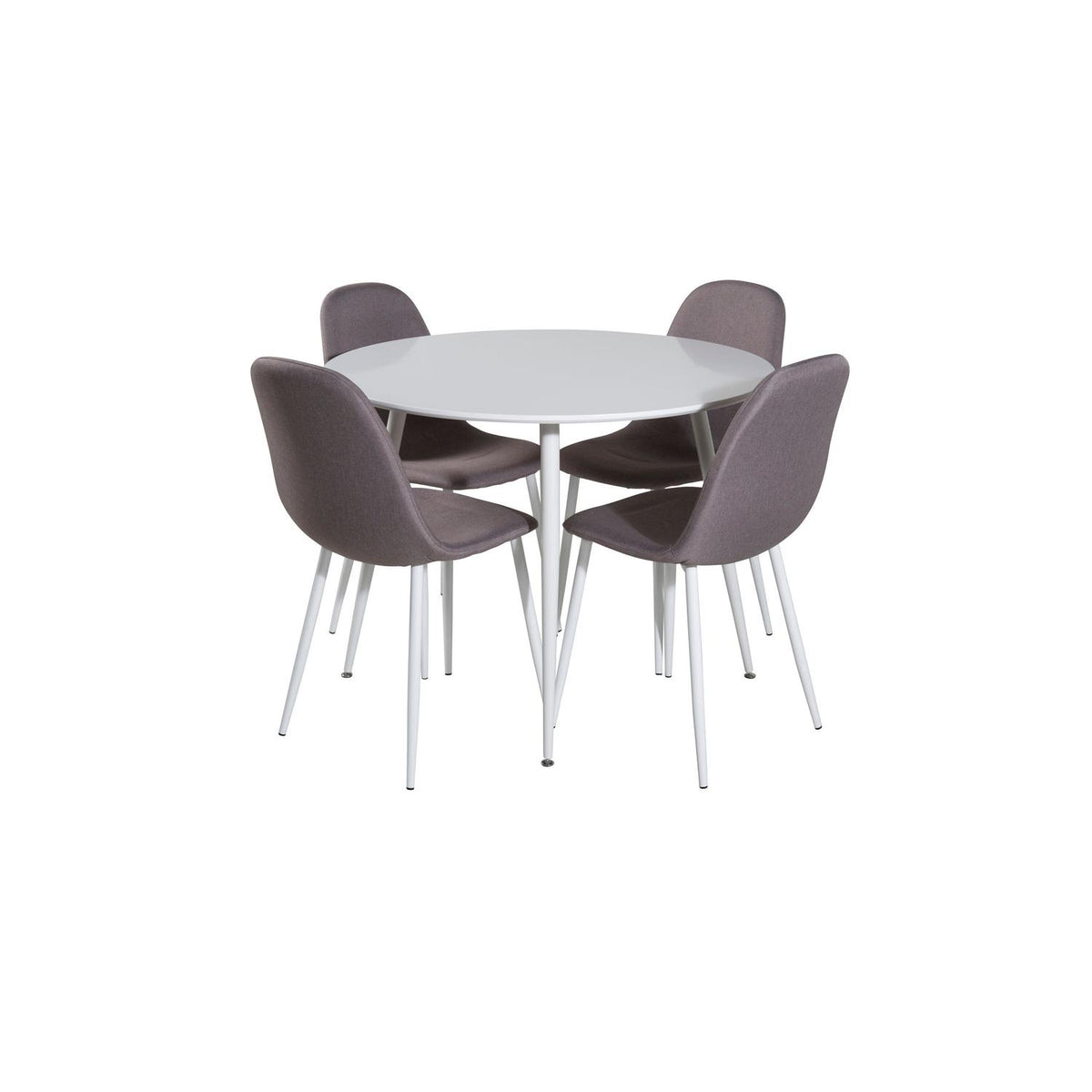 Essgruppe Esstisch Plaza Ø100cm mit Stühlen Polar aus Leinen-Essgruppen-Venture Home-le canapé